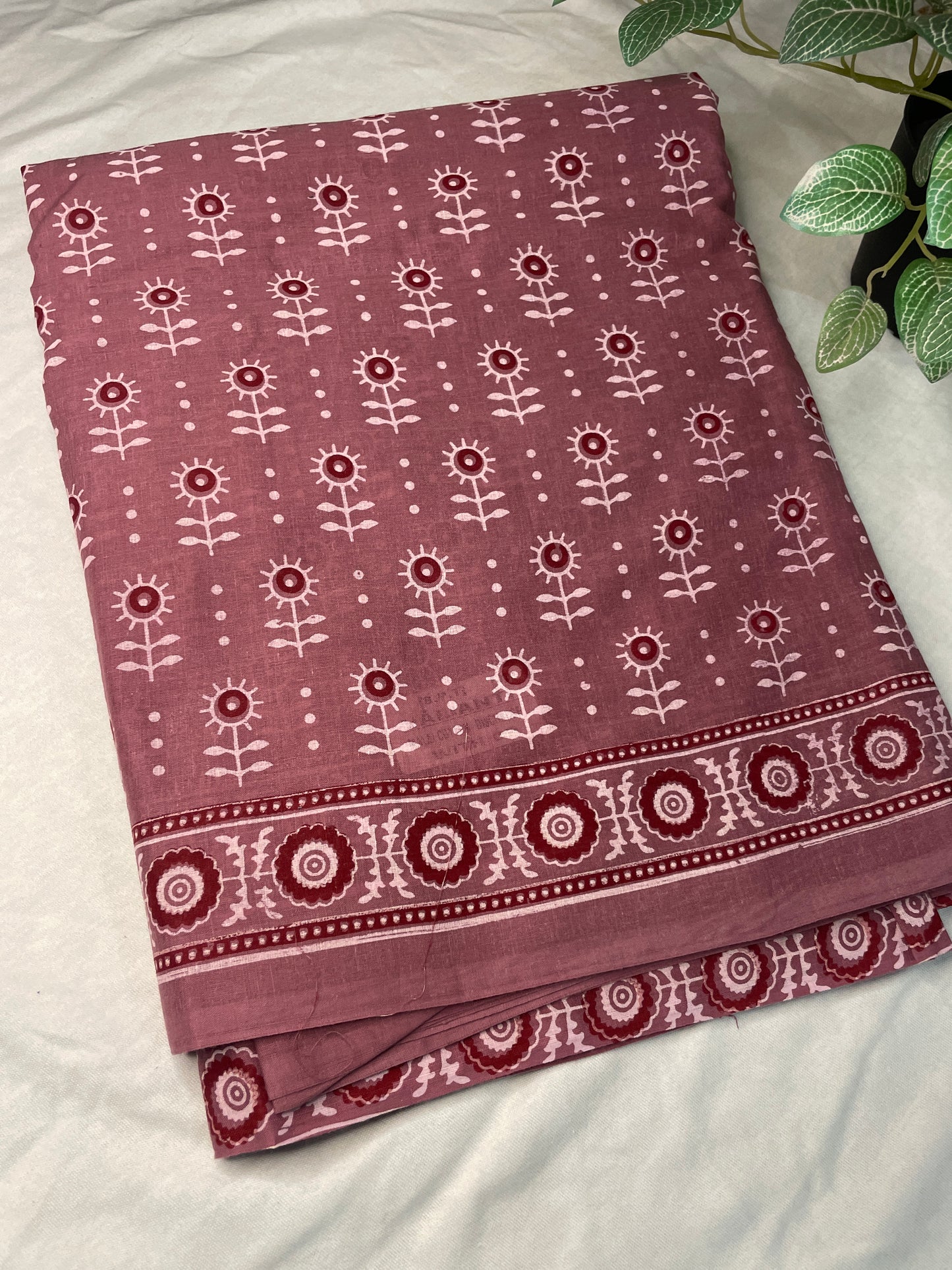Mul Cotton Pink Saree