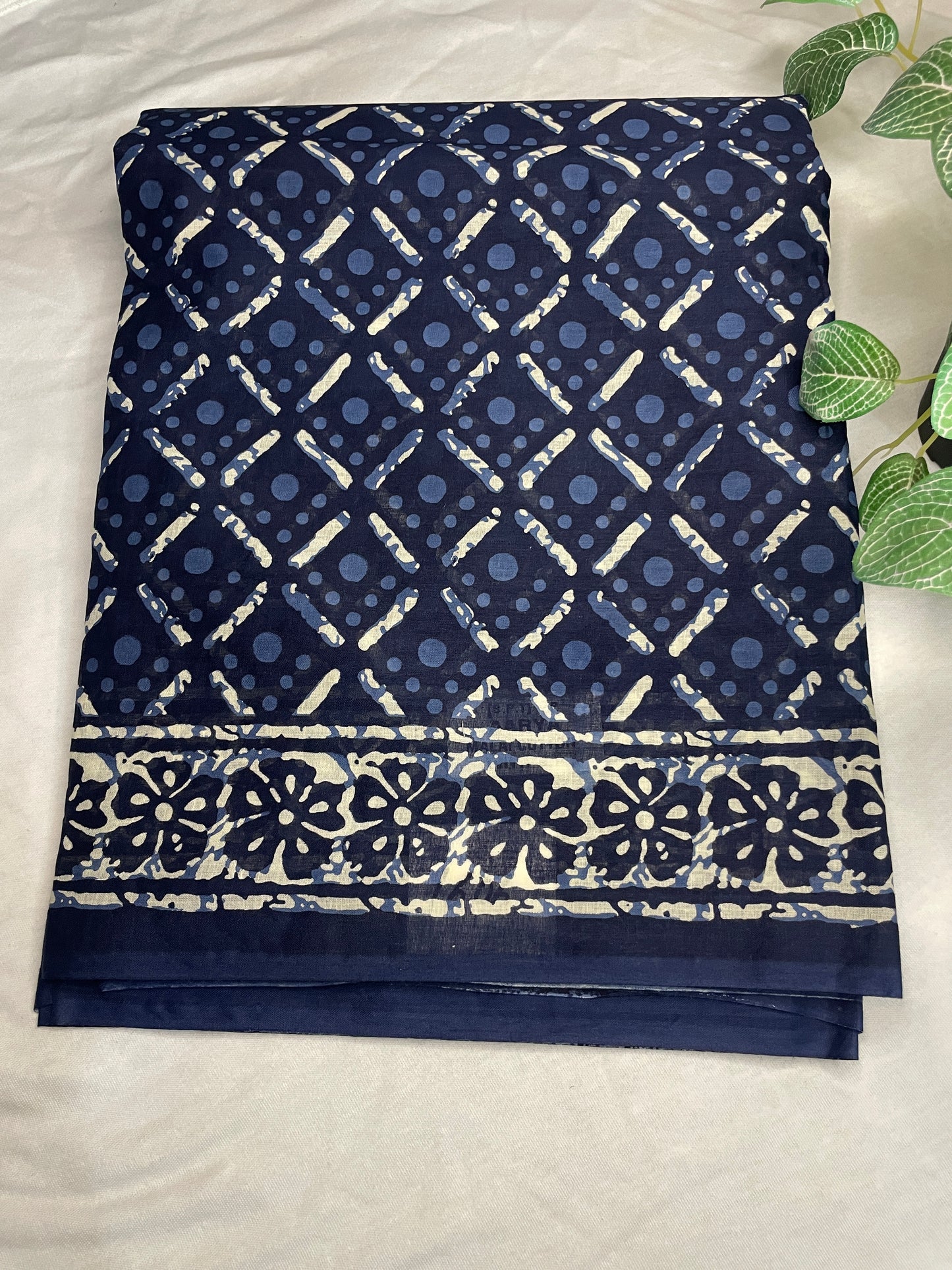 Mul Cotton Saree Indigo