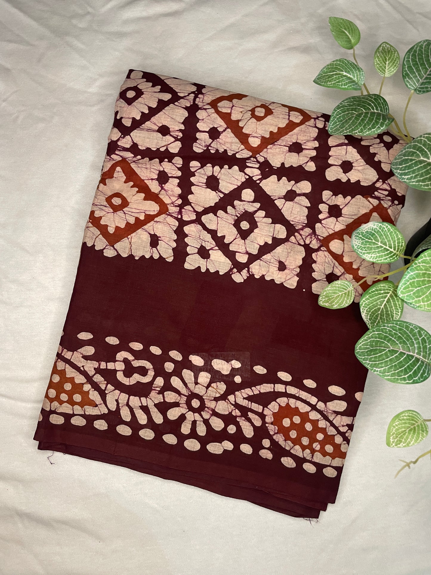 Mul Cotton Brown Saree