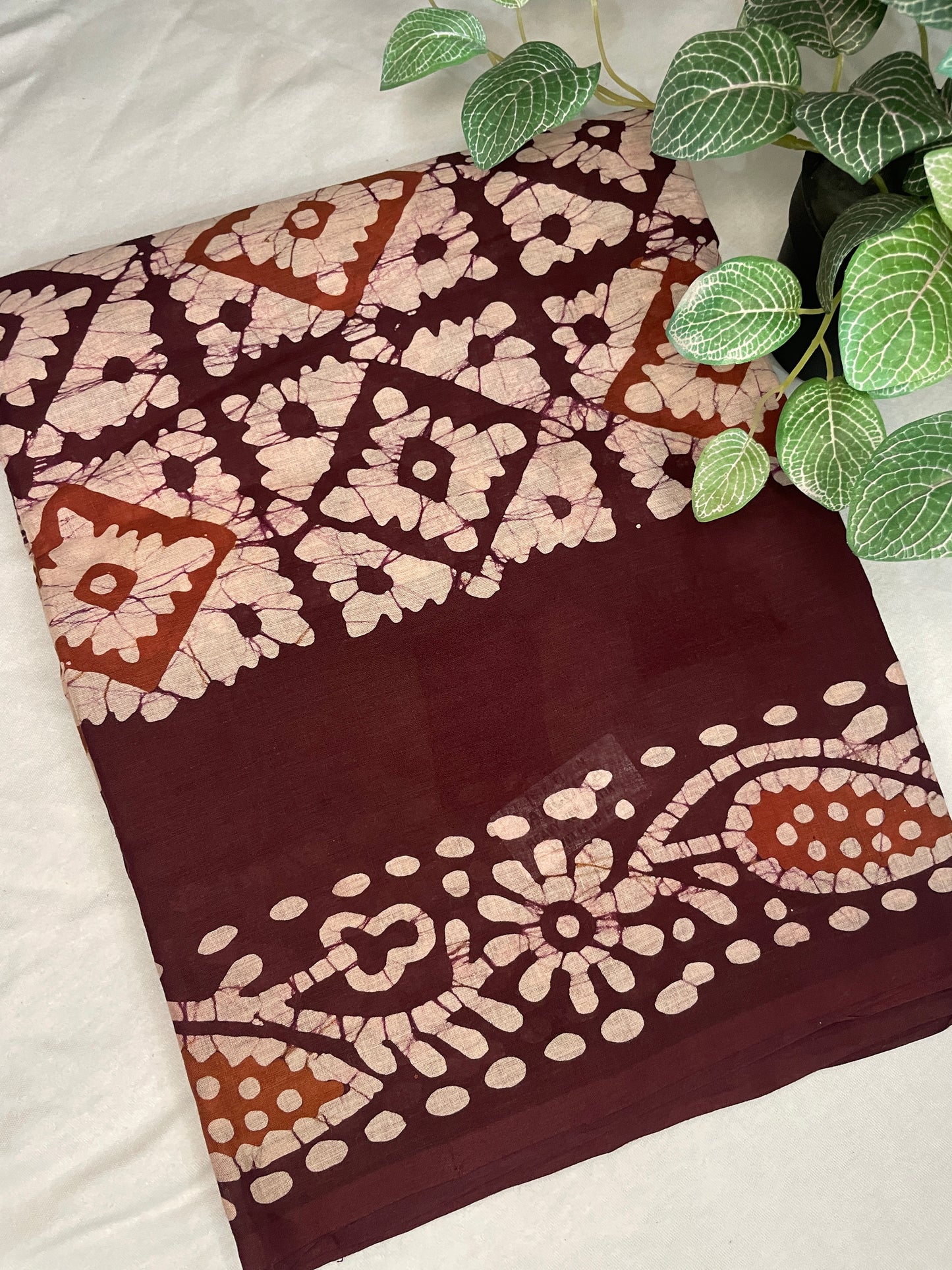 Mul Cotton Brown Saree