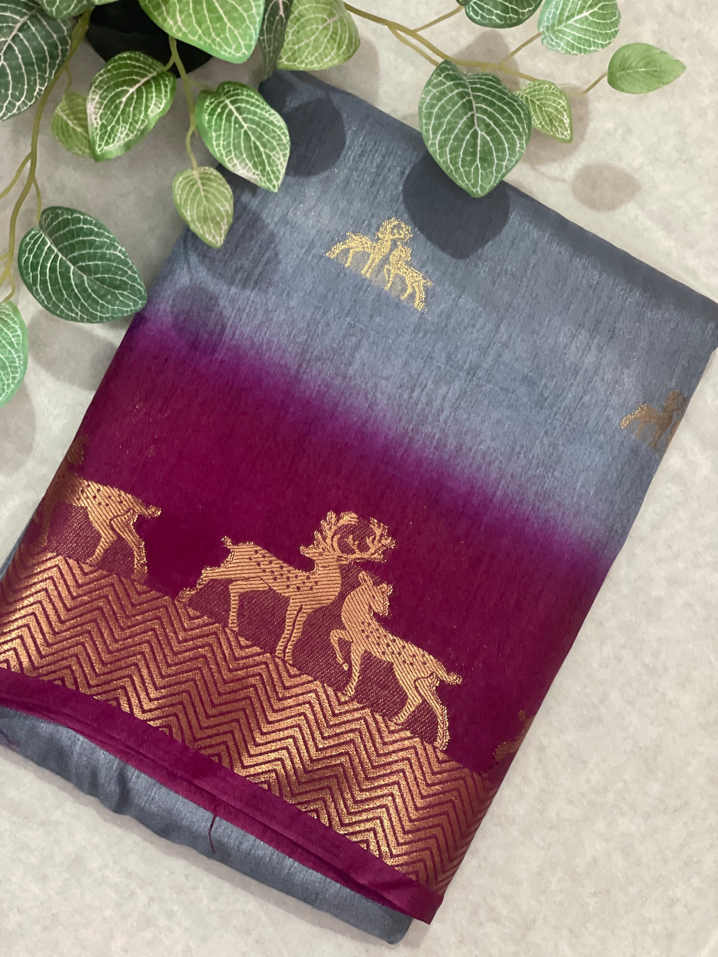 Deer Butta Banarasi Raw Silk Saree