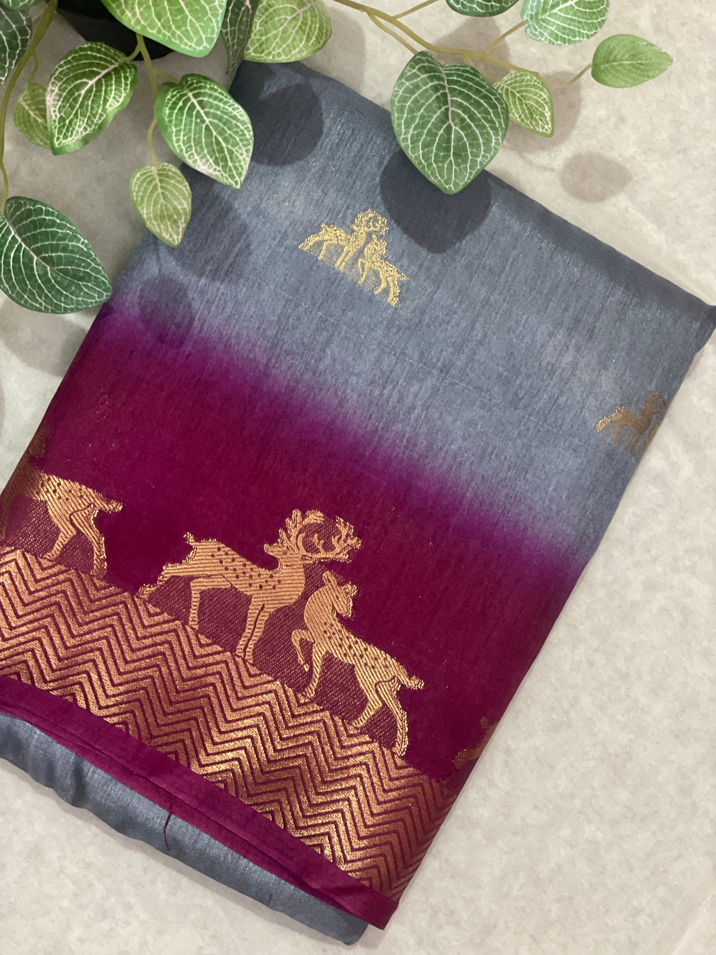 Deer Butta Banarasi Raw Silk Saree