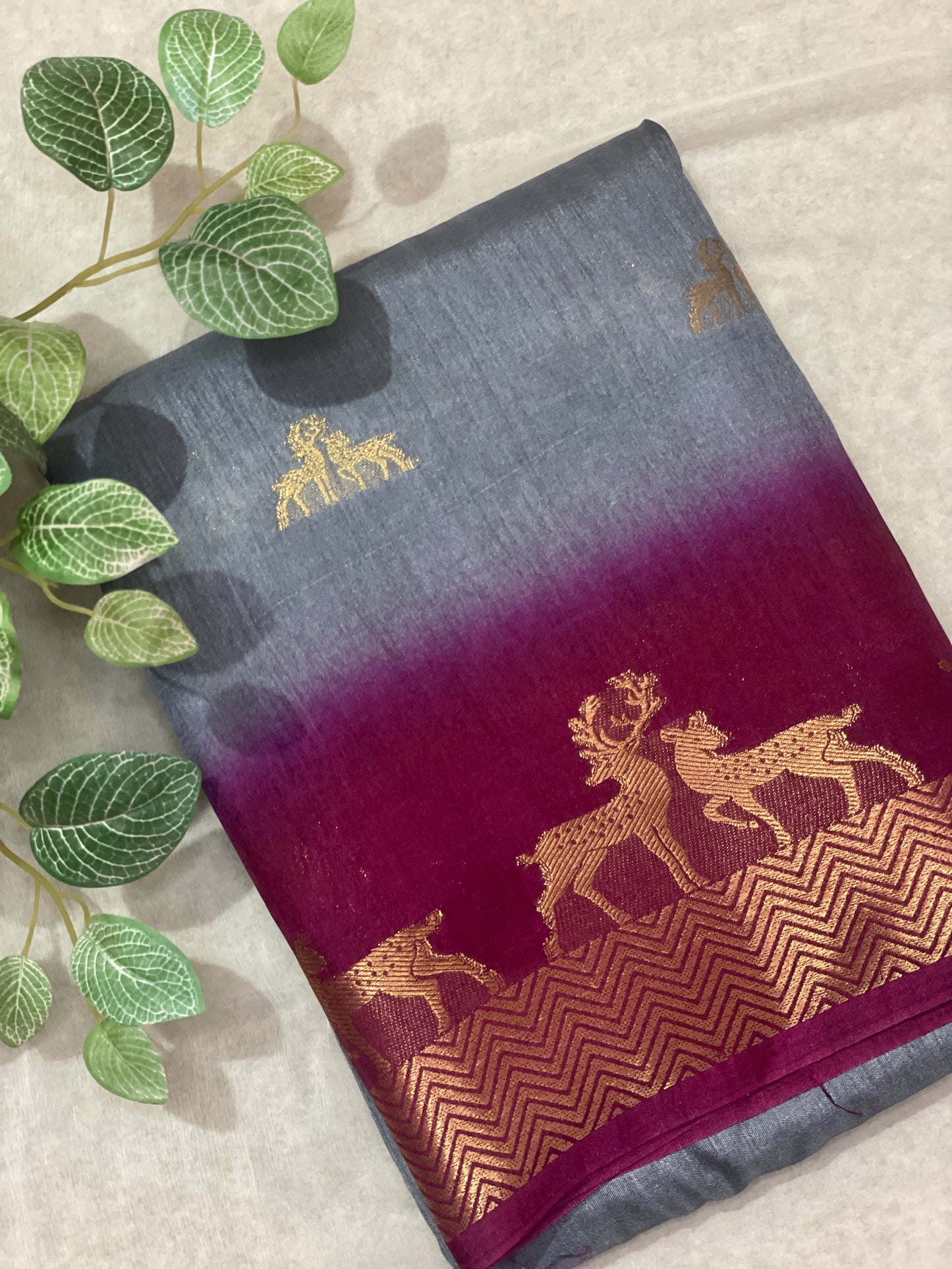 Deer Butta Banarasi Raw Silk Saree