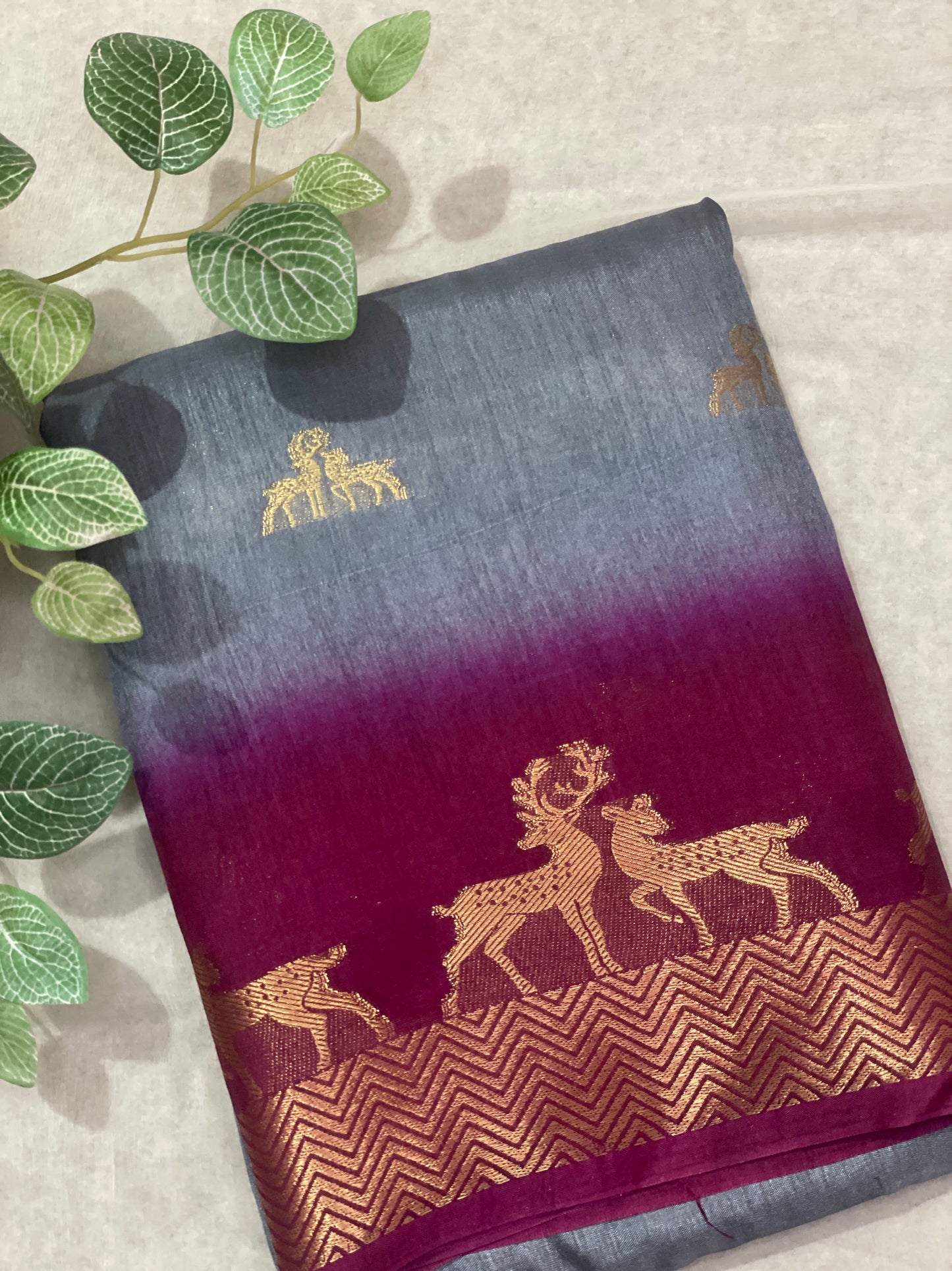 Deer Butta Banarasi Raw Silk Saree