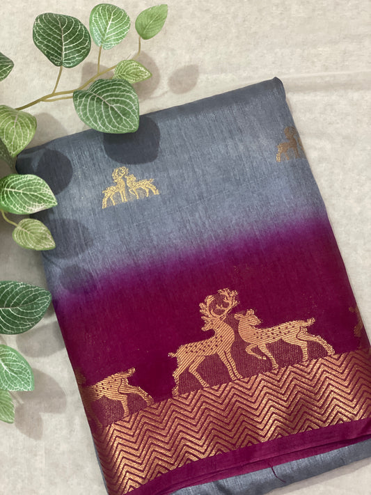 Deer Butta Banarasi Raw Silk Saree