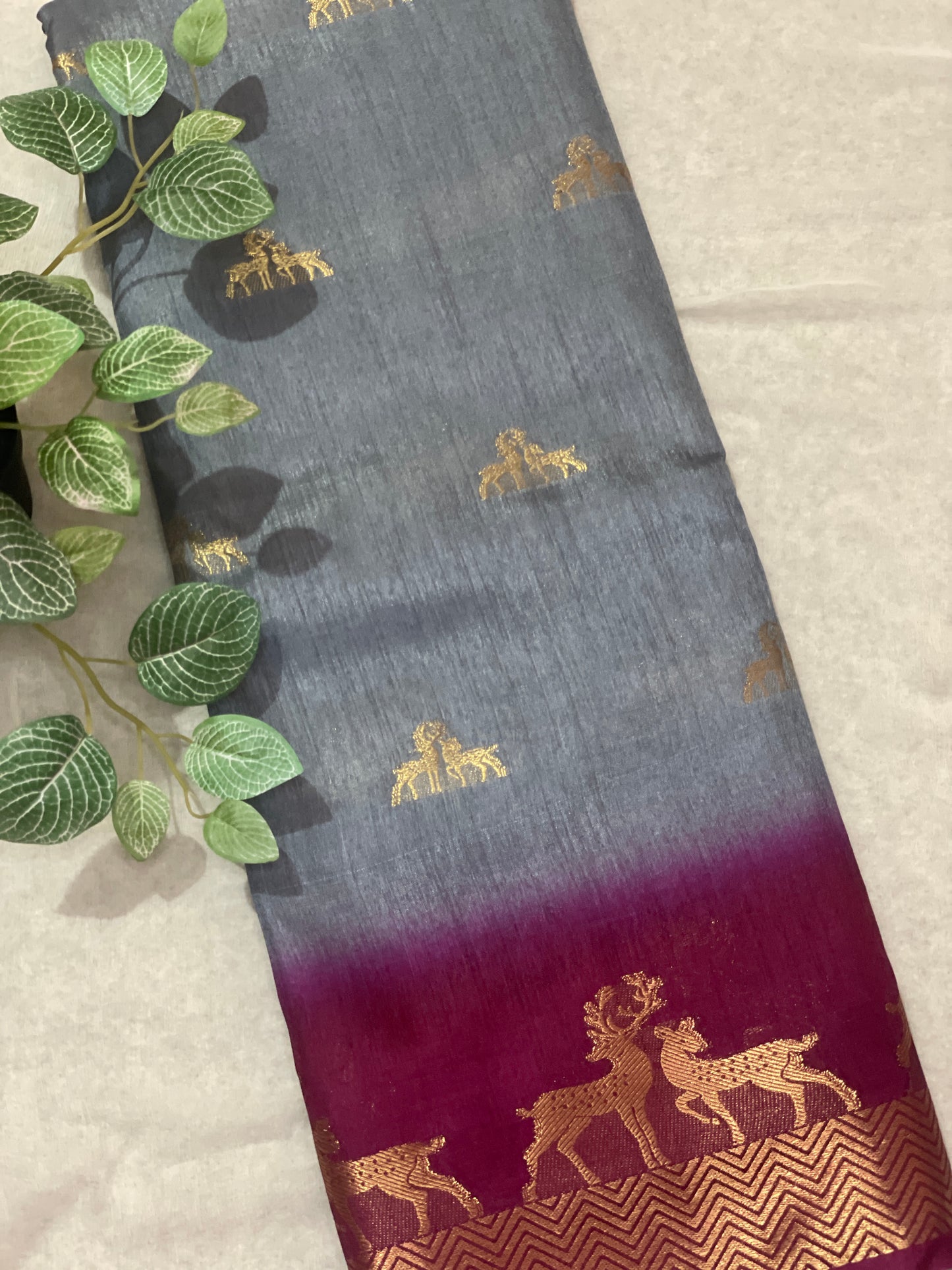 Deer Butta Banarasi Raw Silk Saree