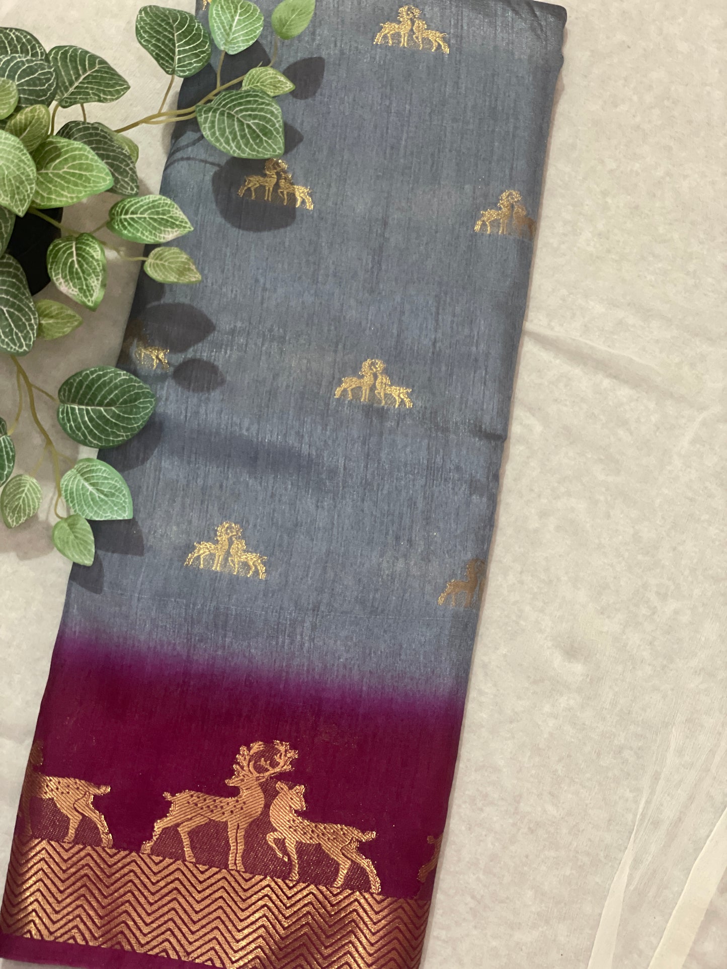 Deer Butta Banarasi Raw Silk Saree