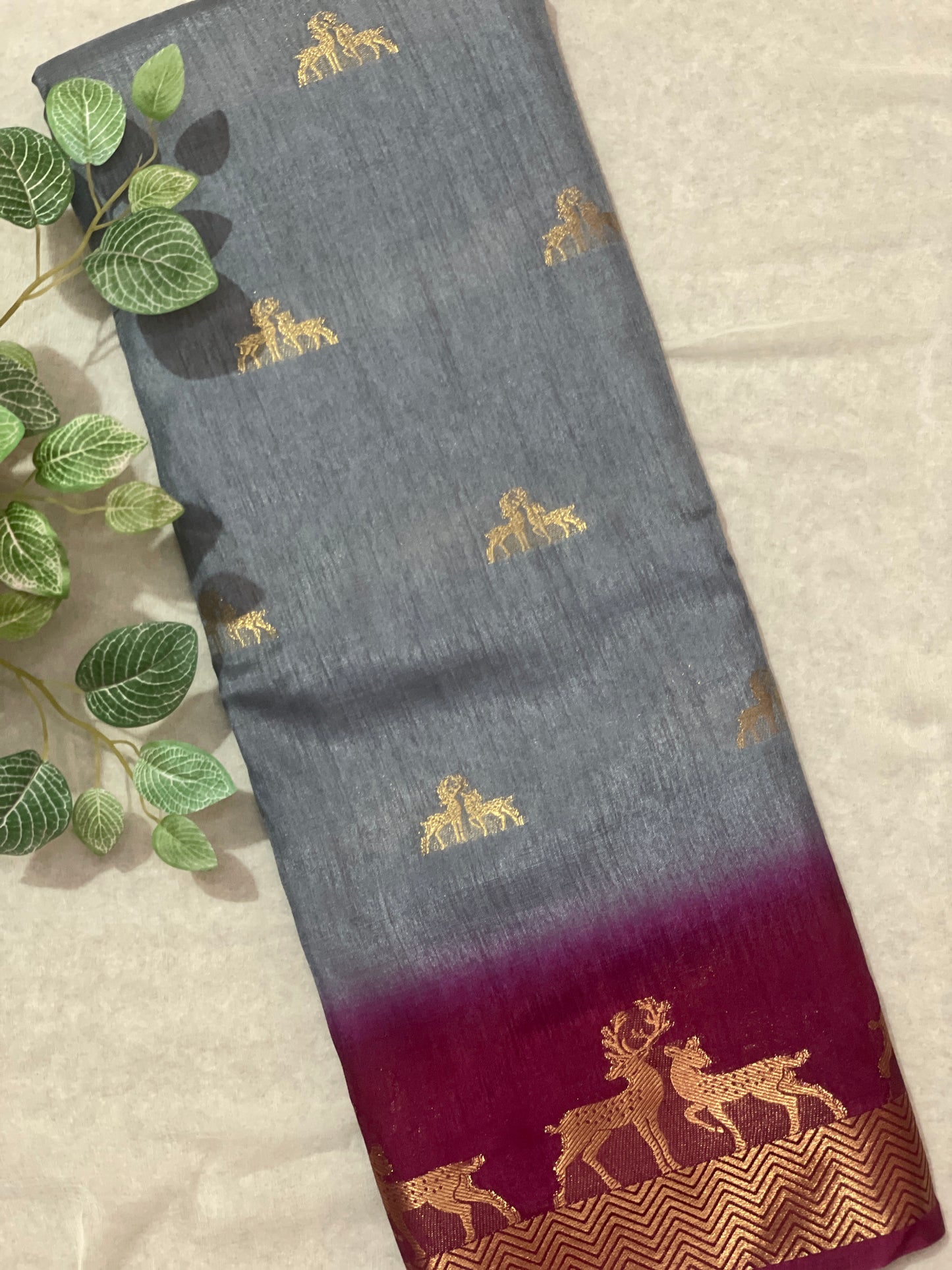 Deer Butta Banarasi Raw Silk Saree