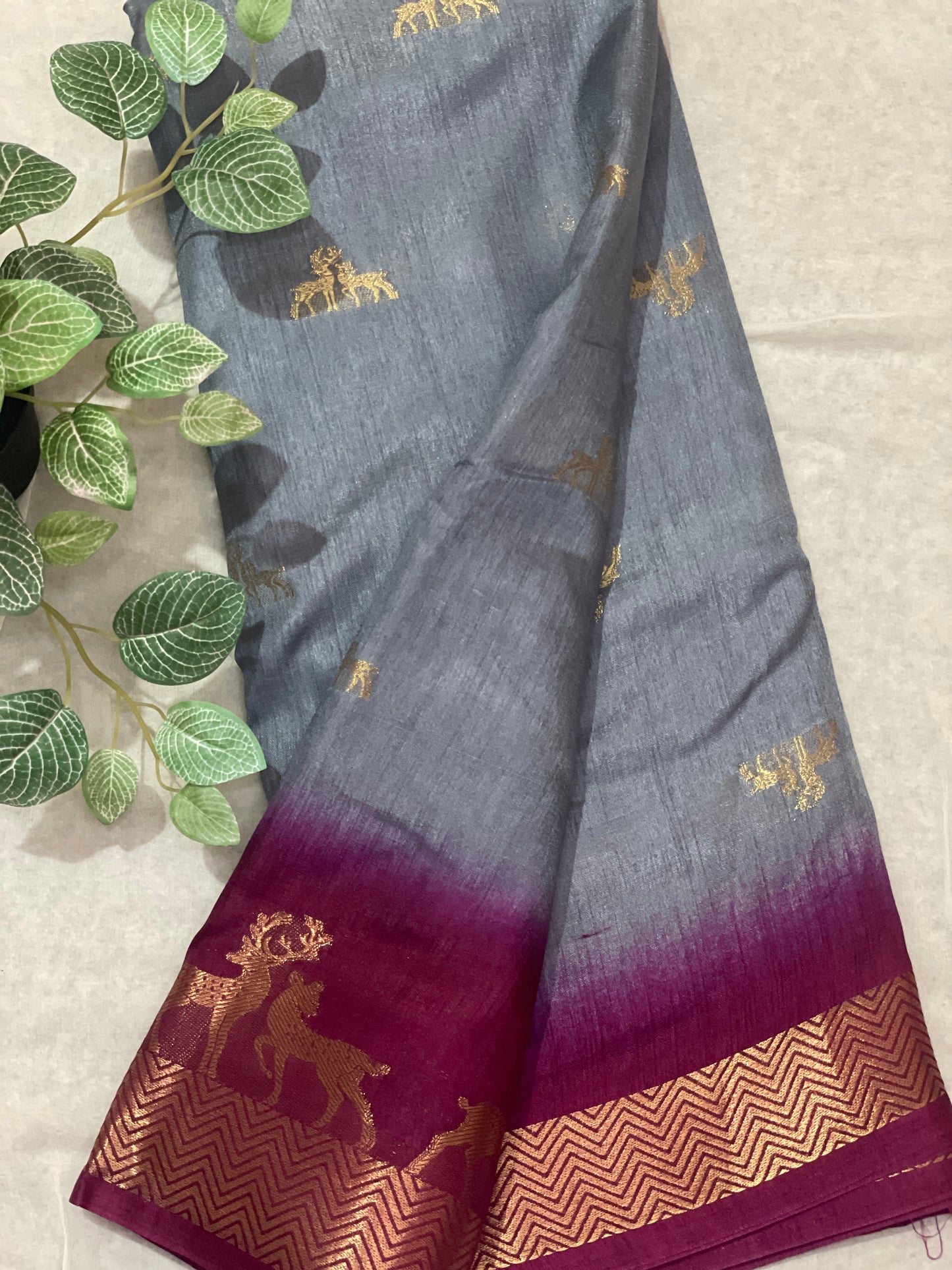 Deer Butta Banarasi Raw Silk Saree