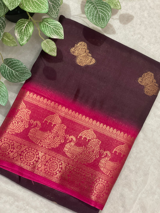 Butterfly Butta Banarasi Raw Silk Saree