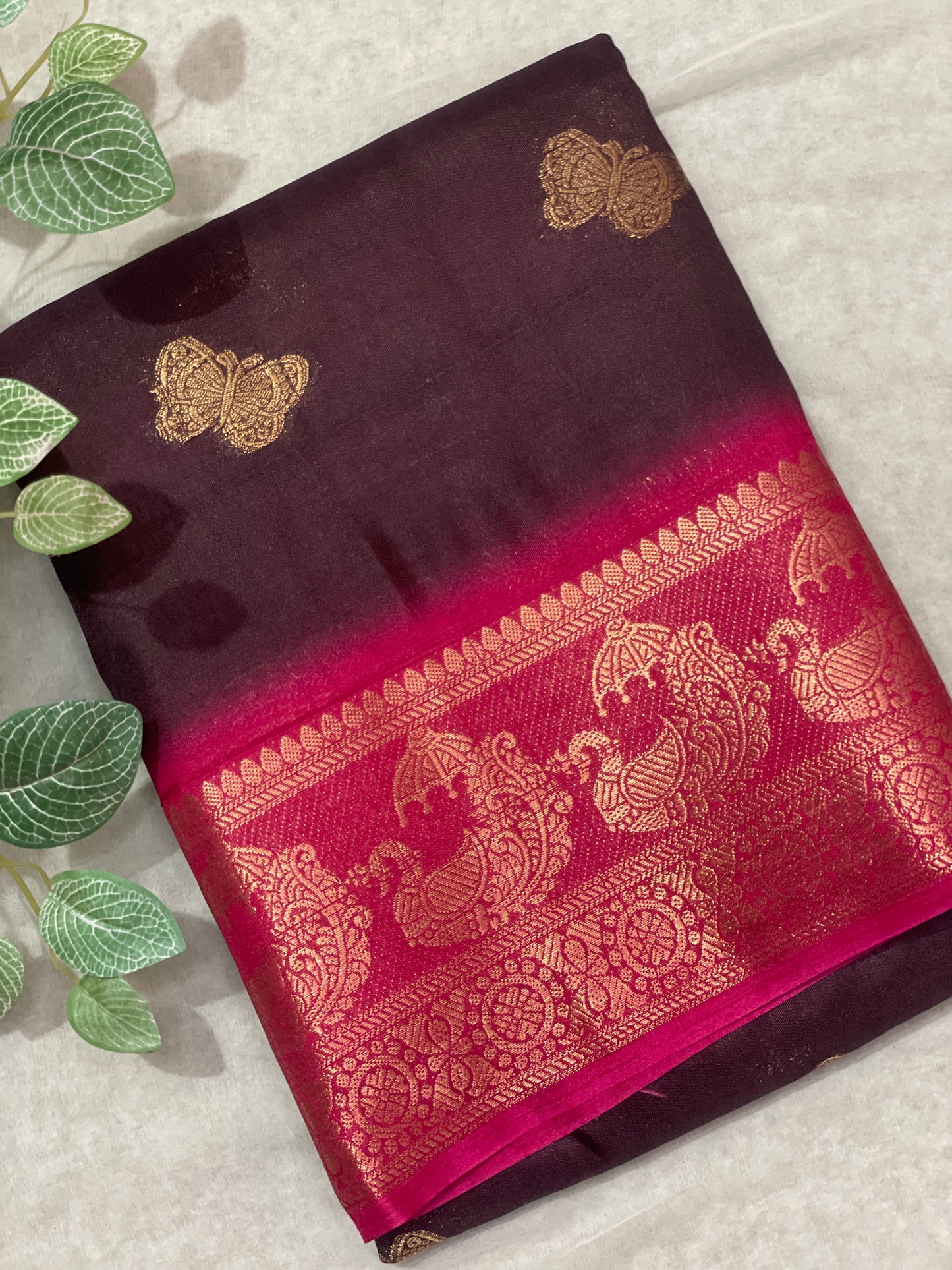 Butterfly Butta Banarasi Raw Silk Saree