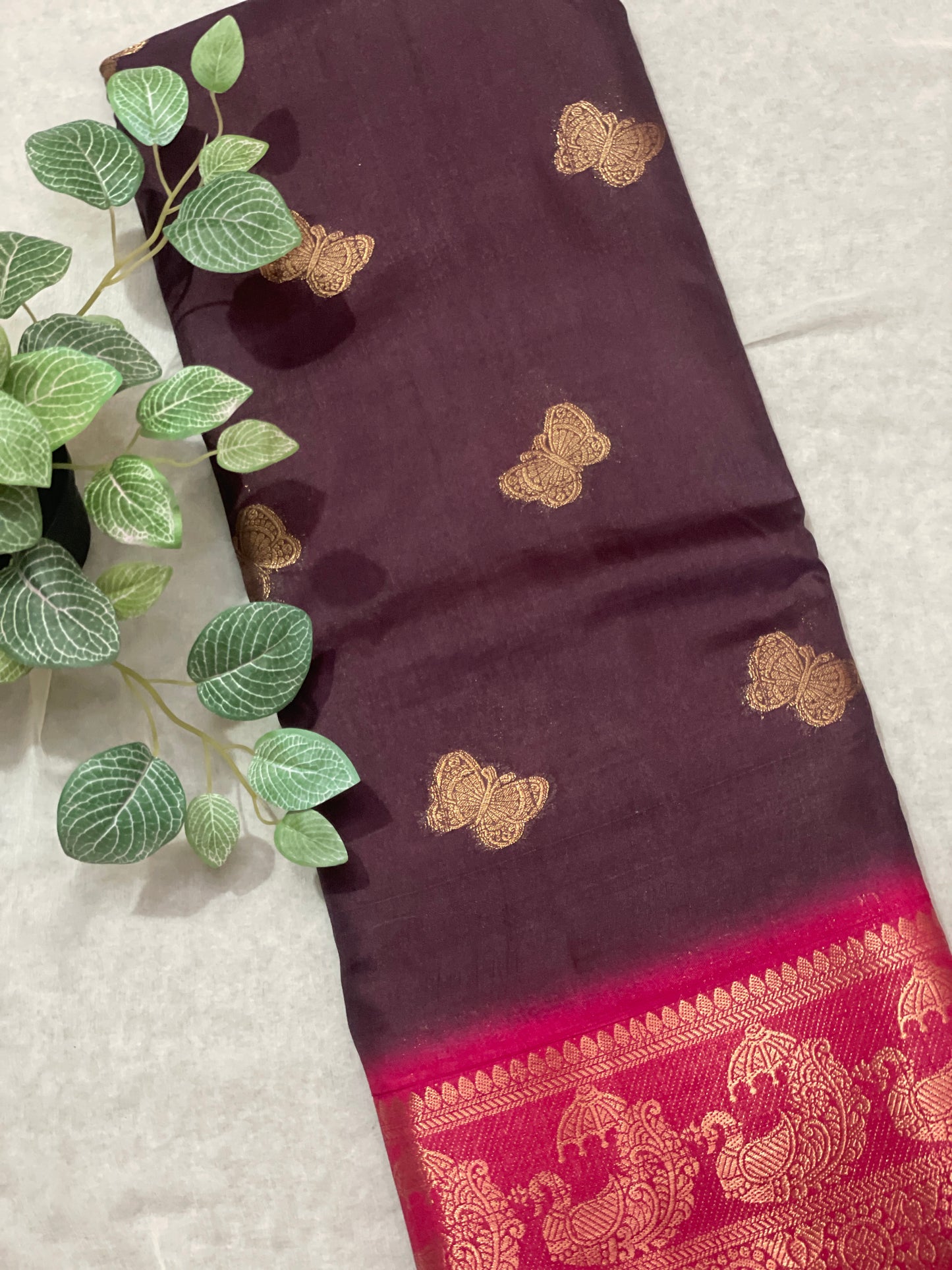 Butterfly Butta Banarasi Raw Silk Saree