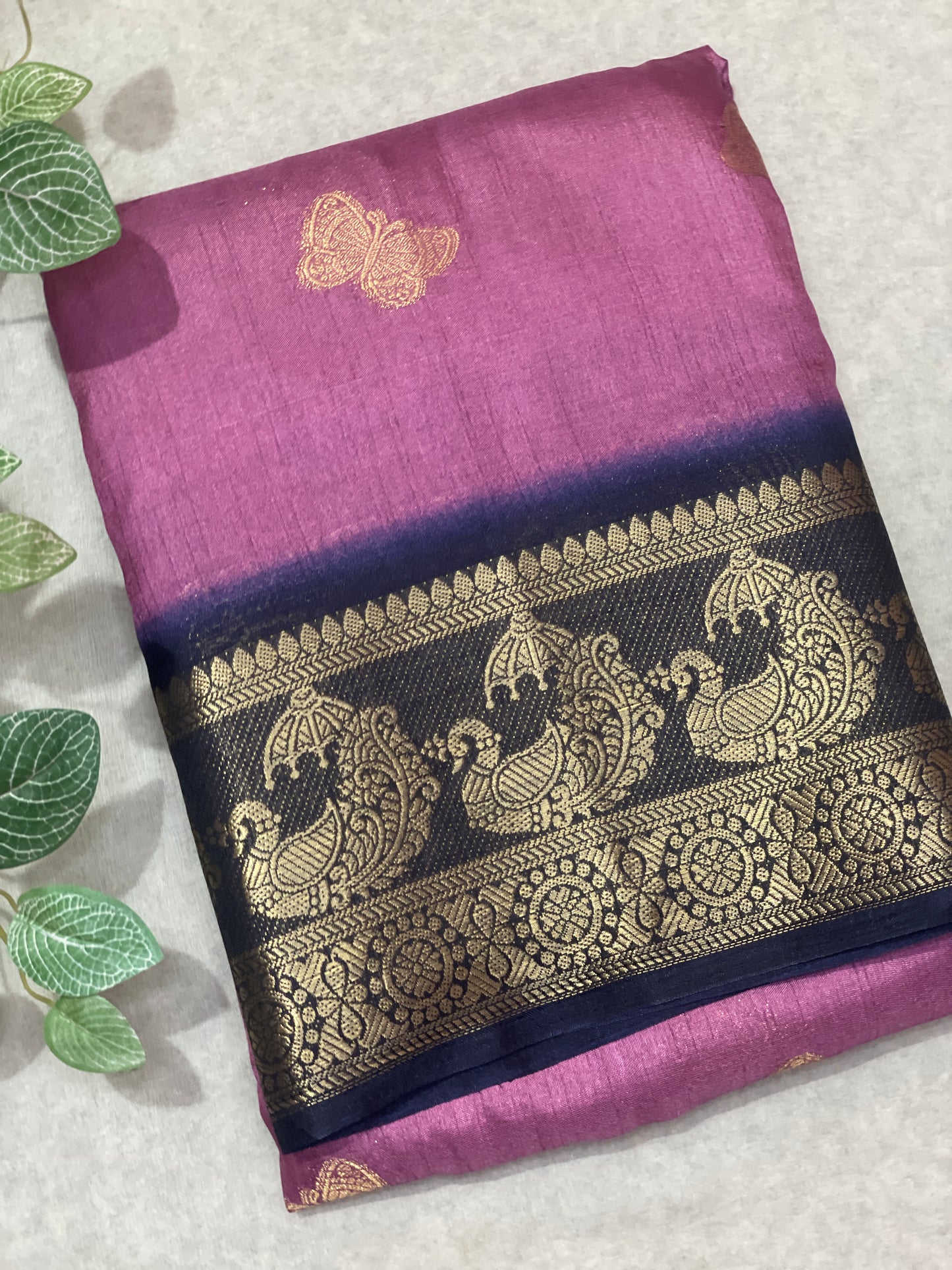 Butterfly Butta Banarasi Raw Silk Saree