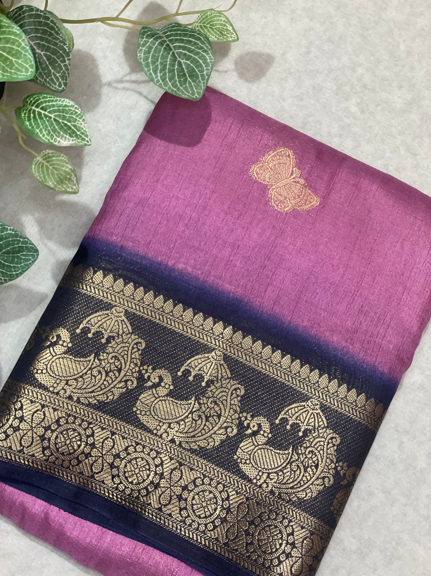 Butterfly Butta Banarasi Raw Silk Saree