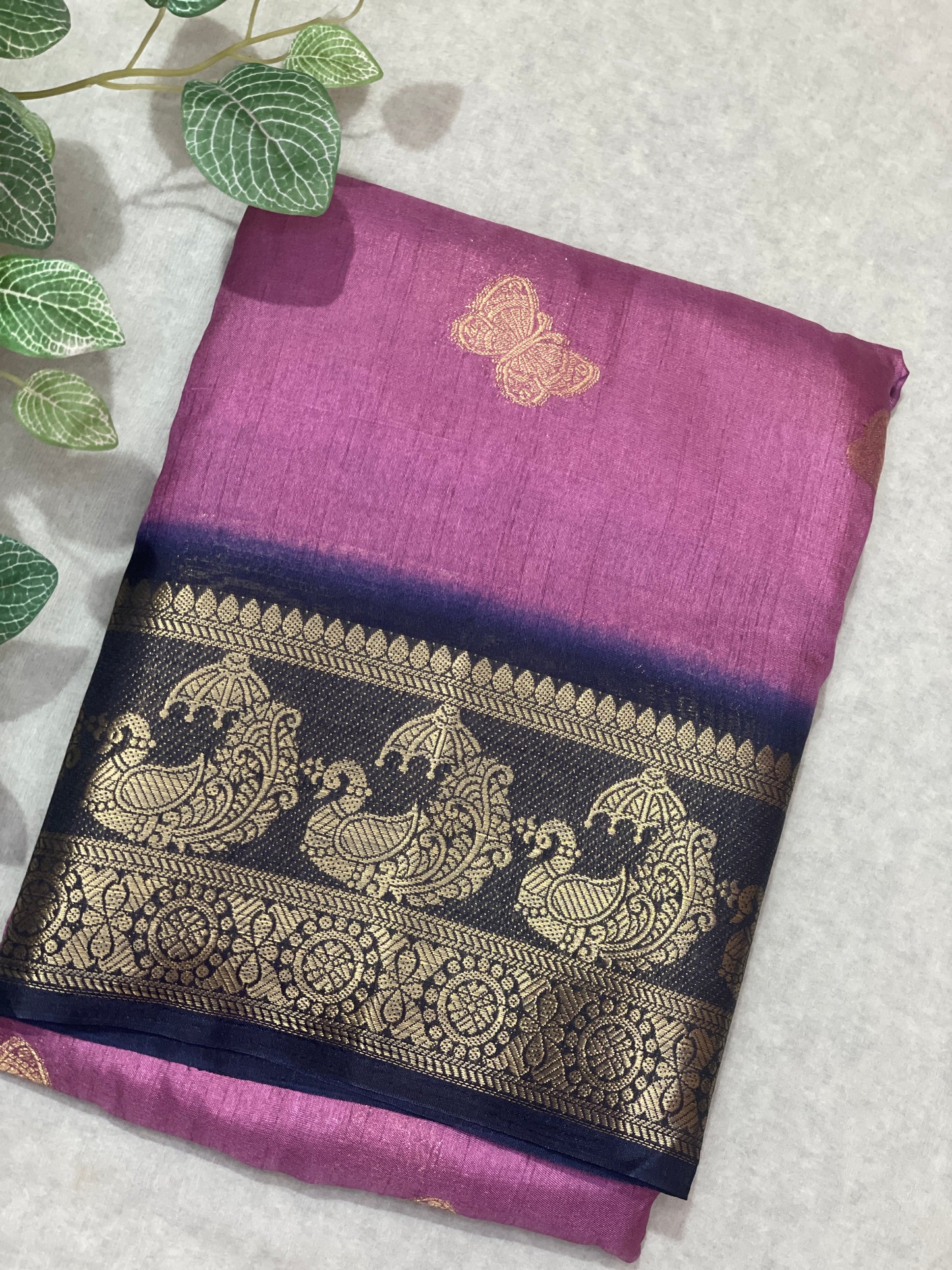 Butterfly Butta Banarasi Raw Silk Saree