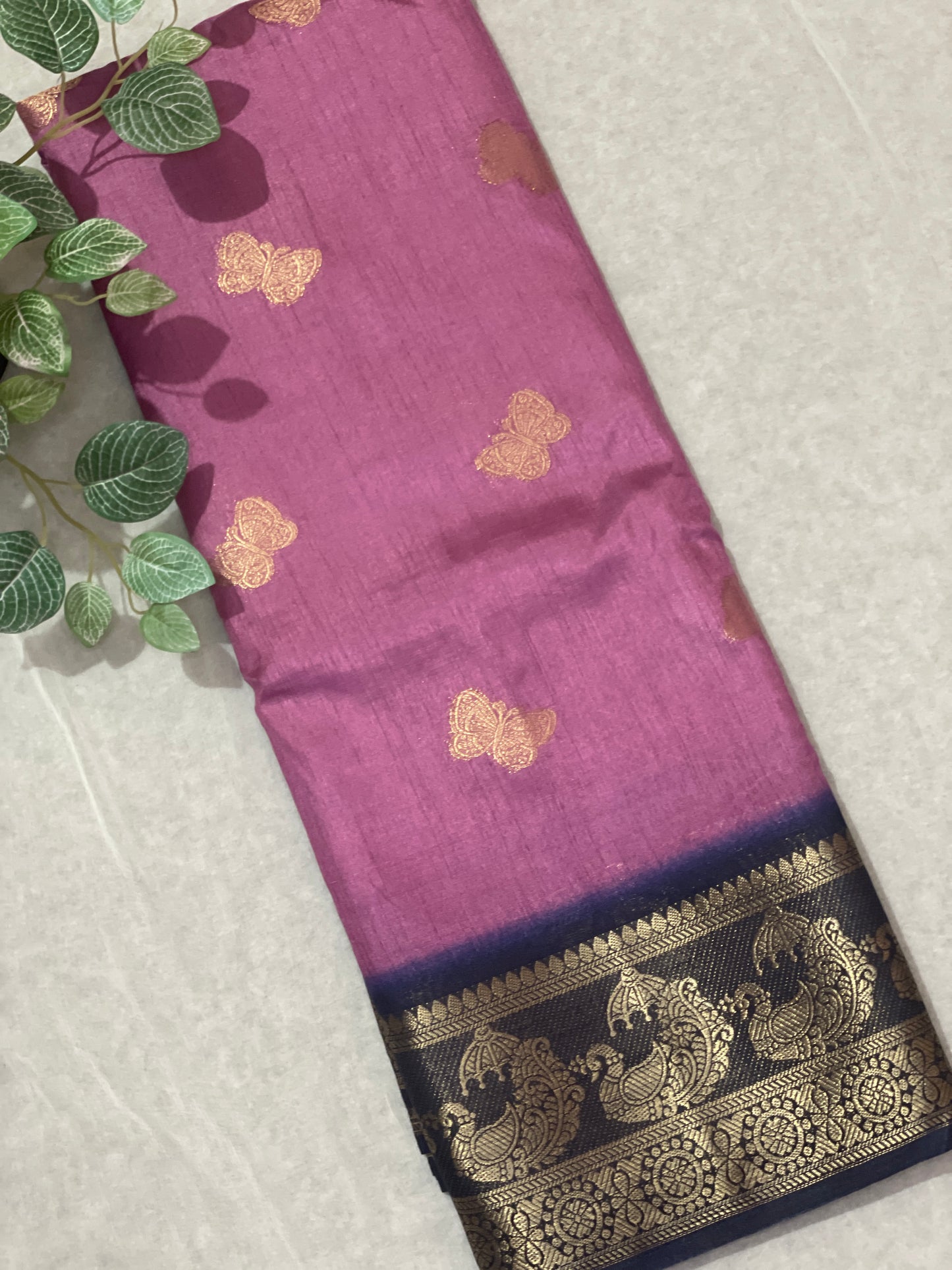 Butterfly Butta Banarasi Raw Silk Saree