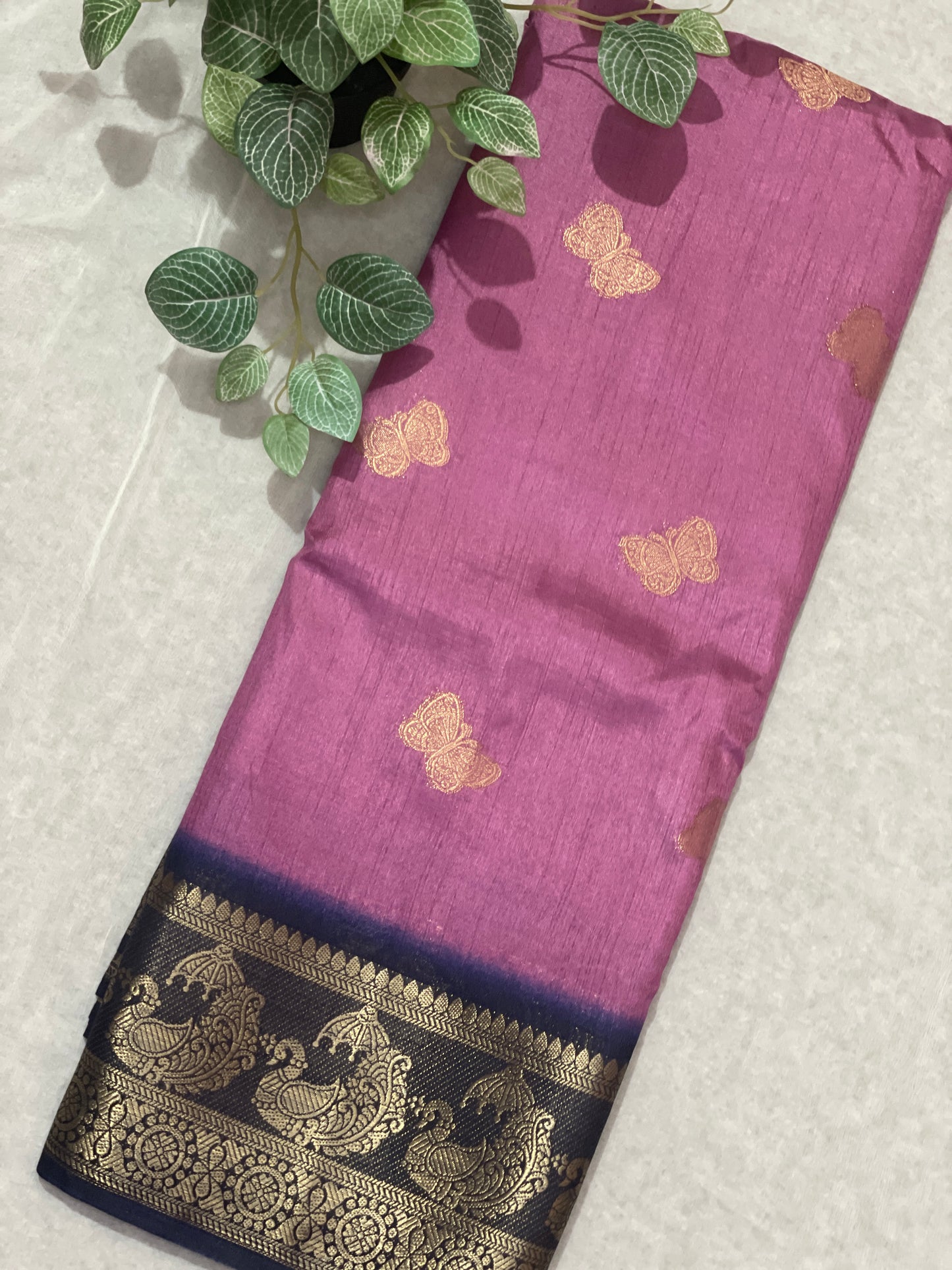 Butterfly Butta Banarasi Raw Silk Saree