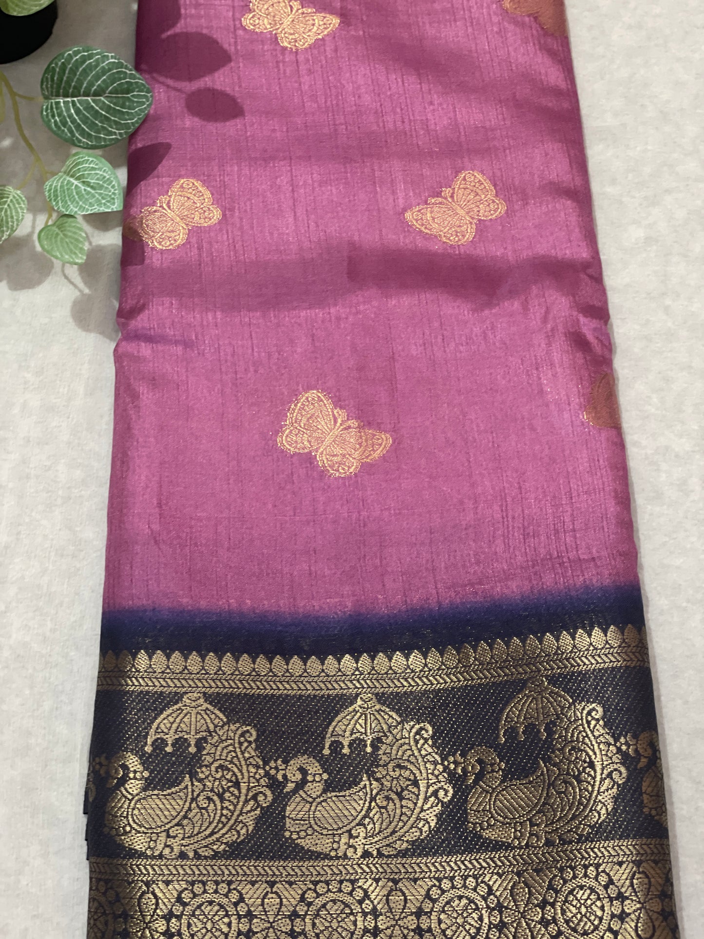Butterfly Butta Banarasi Raw Silk Saree