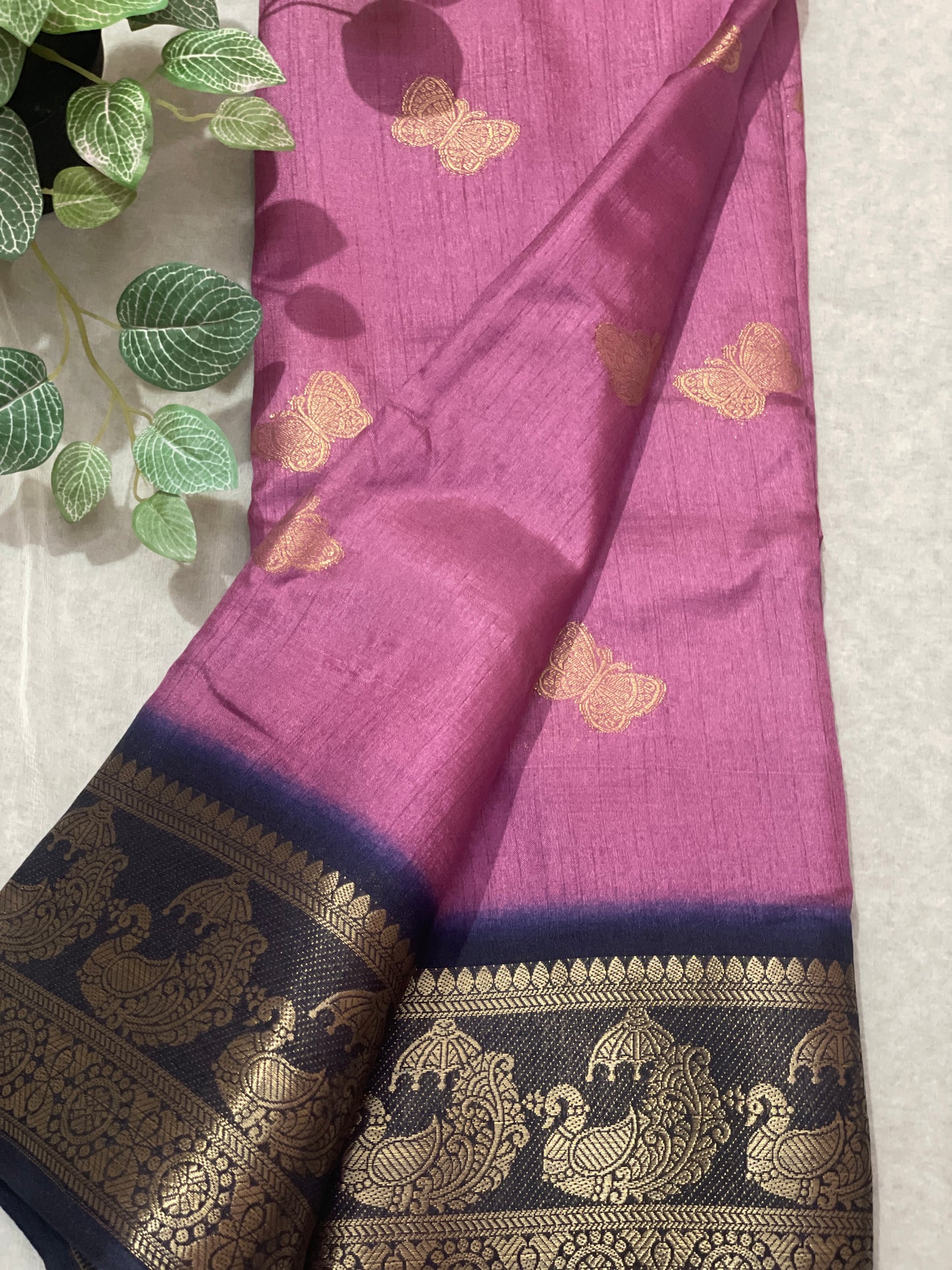 Butterfly Butta Banarasi Raw Silk Saree