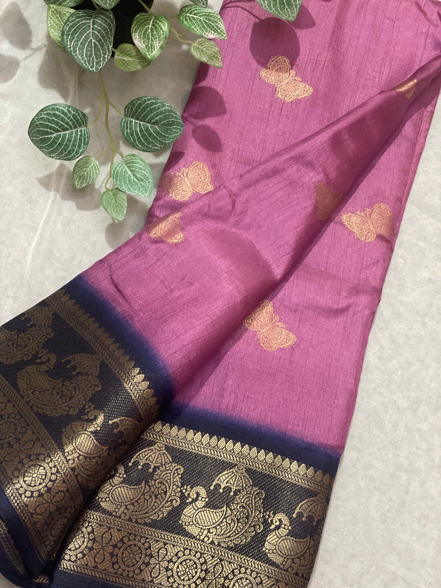Butterfly Butta Banarasi Raw Silk Saree