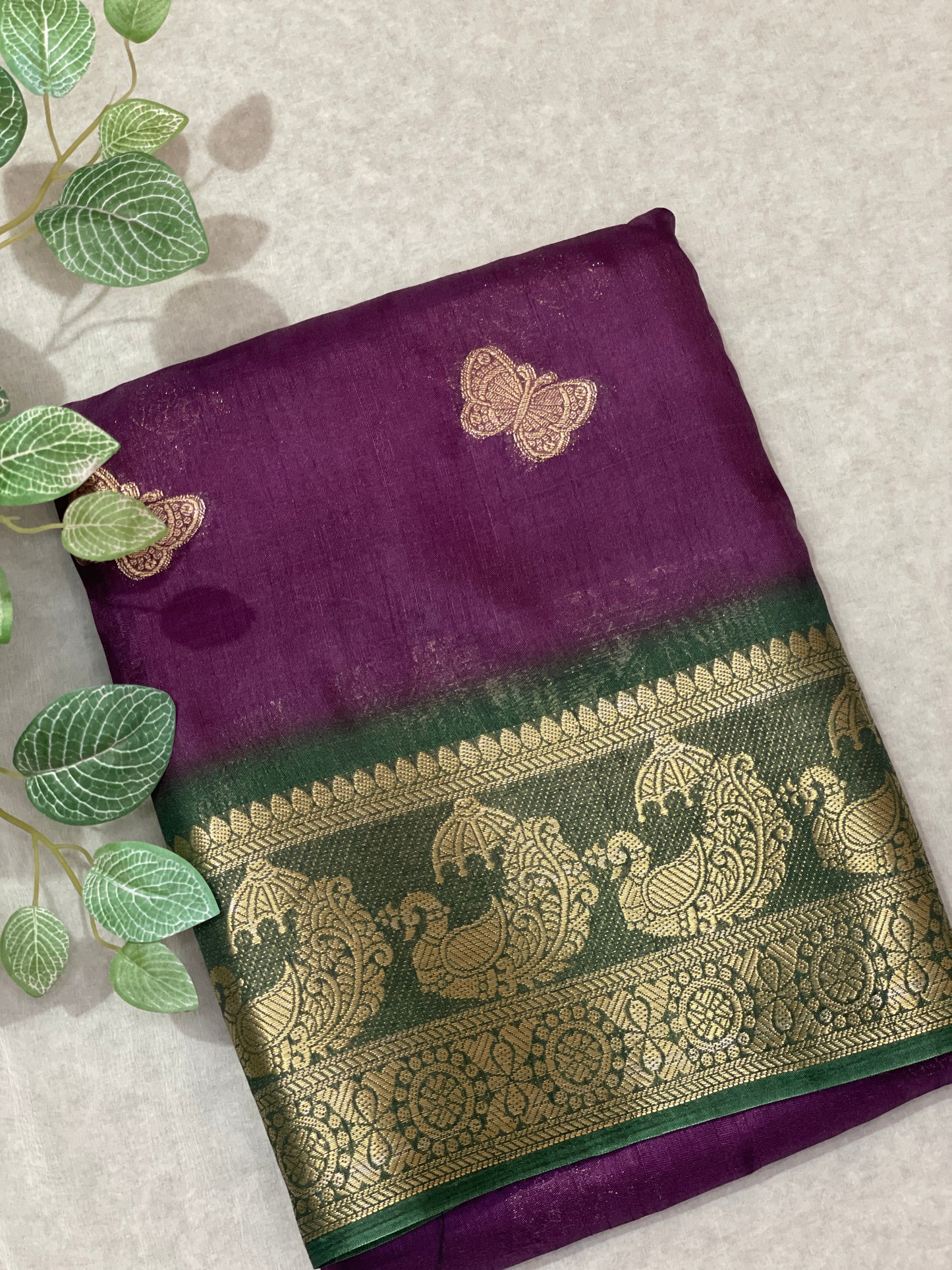 Butterfly Butta Banarasi Raw Silk Saree