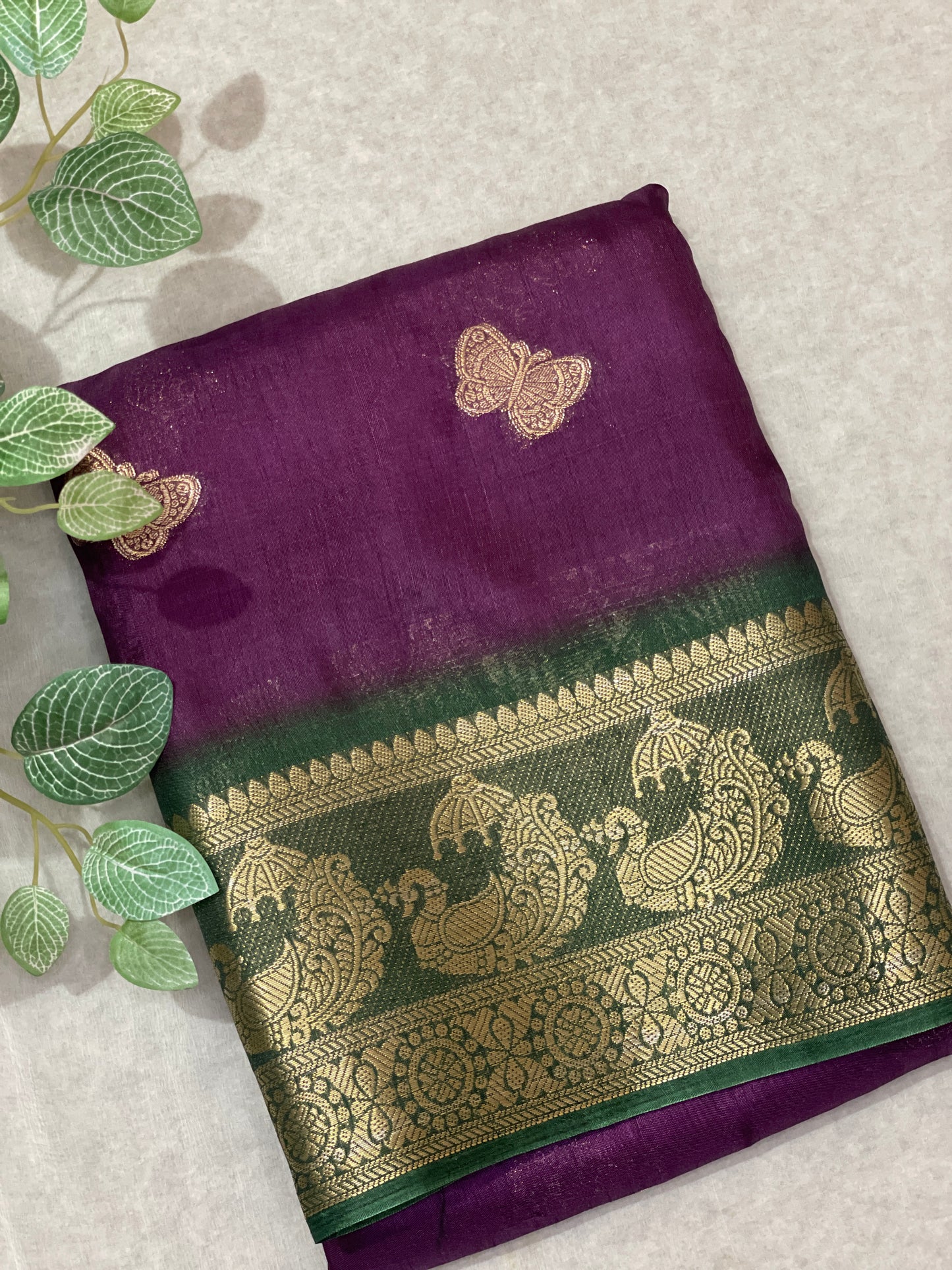 Butterfly Butta Banarasi Raw Silk Saree