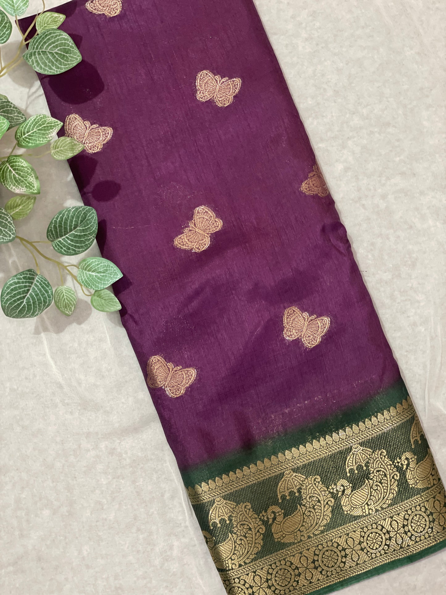 Butterfly Butta Banarasi Raw Silk Saree