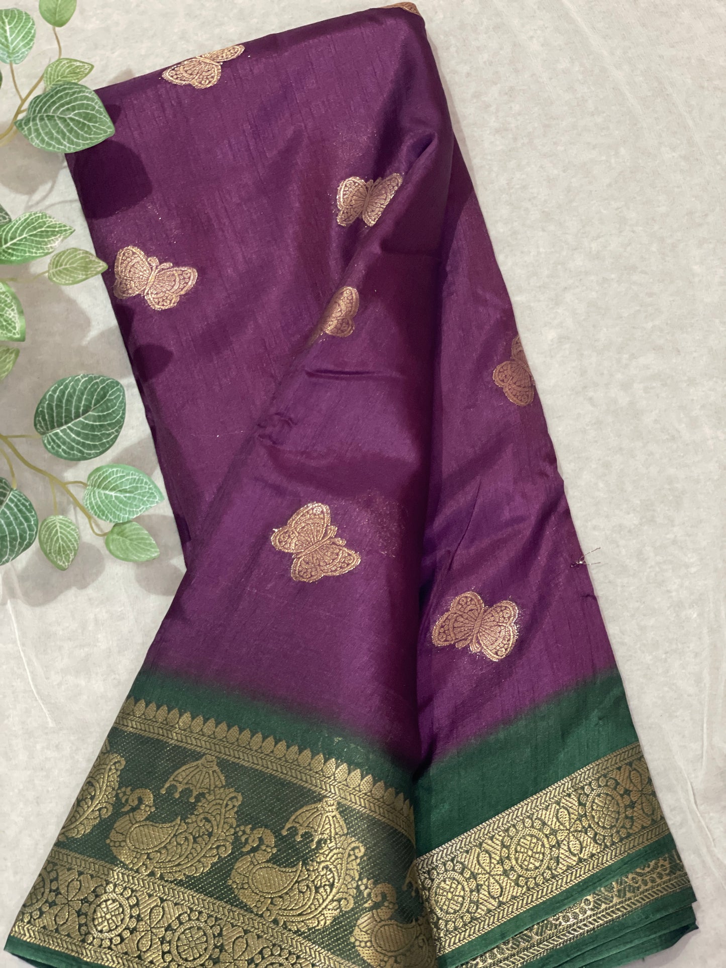 Butterfly Butta Banarasi Raw Silk Saree