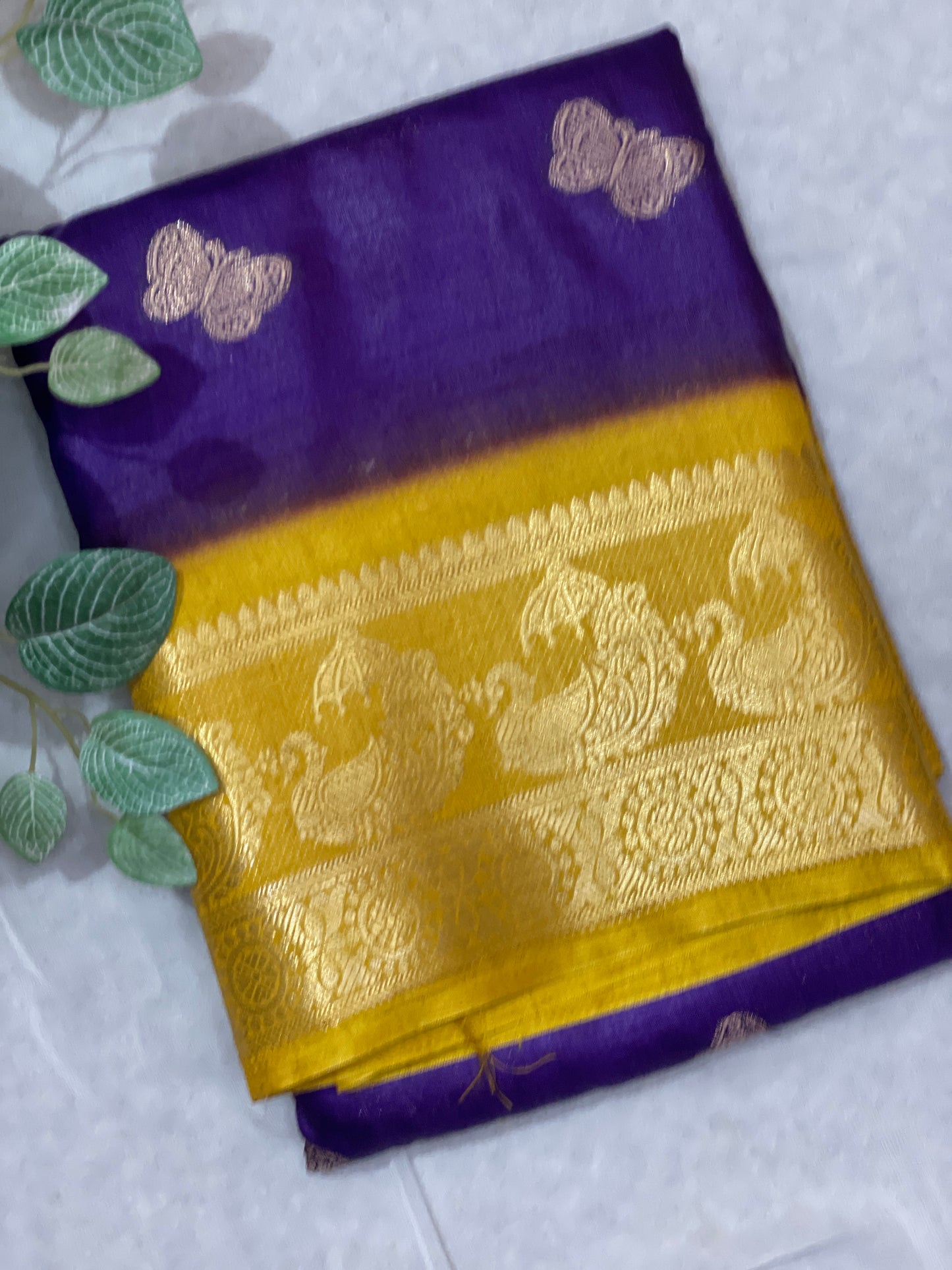 Butterfly Butta Banarasi Raw Silk Saree