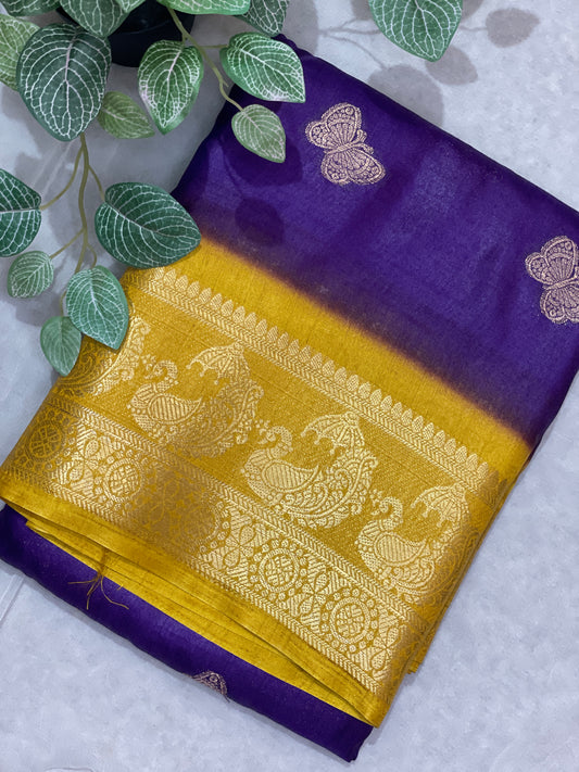 Butterfly Butta Banarasi Raw Silk Saree