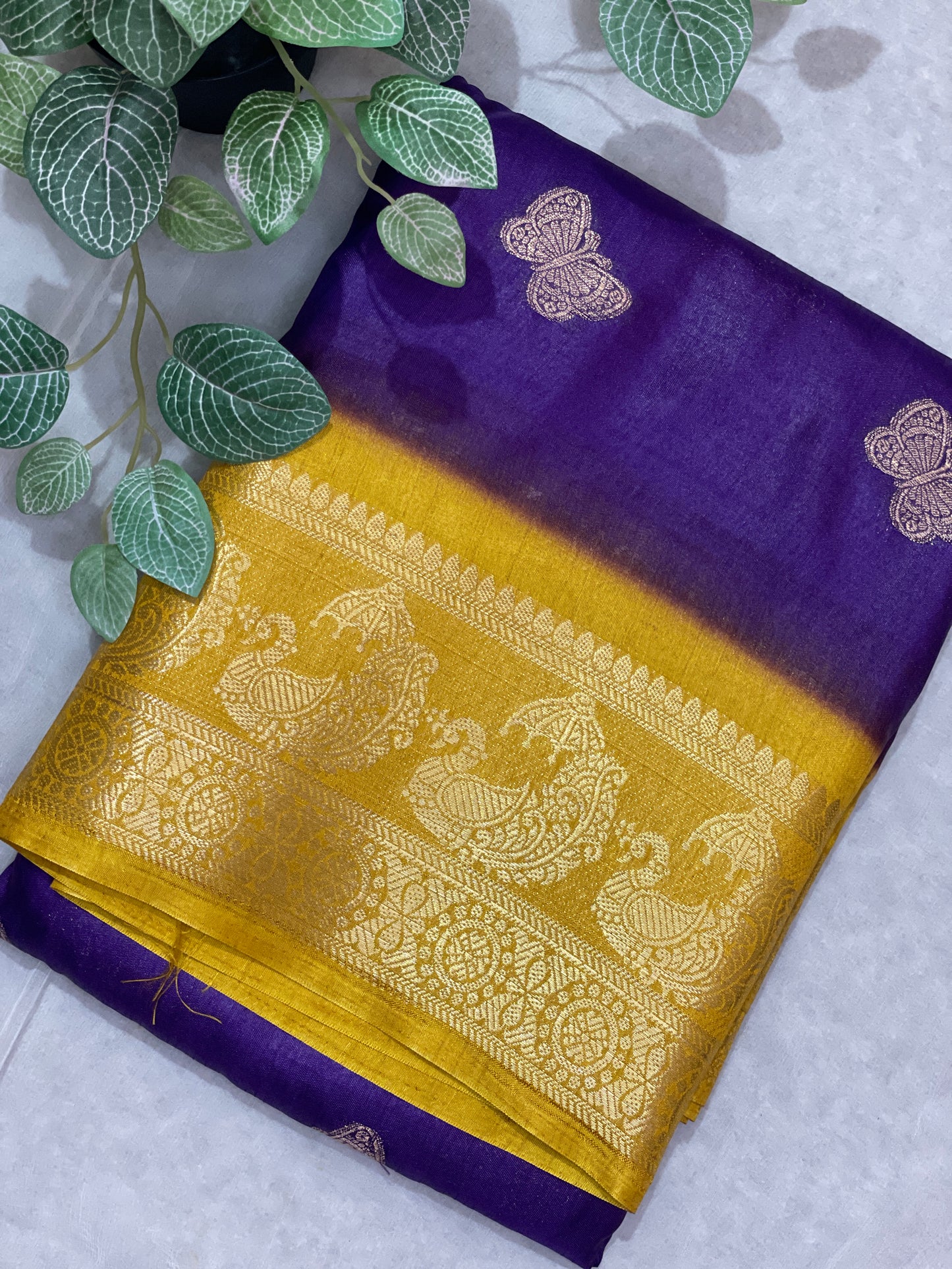 Butterfly Butta Banarasi Raw Silk Saree