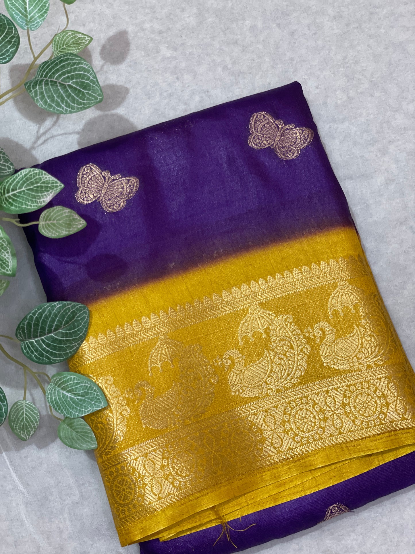 Butterfly Butta Banarasi Raw Silk Saree