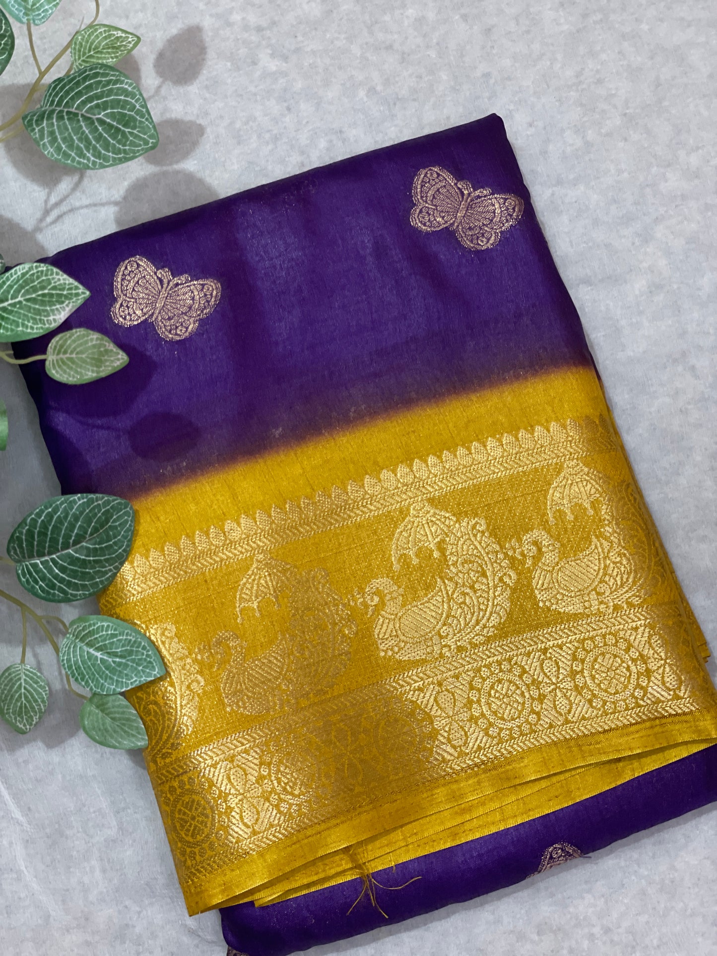 Butterfly Butta Banarasi Raw Silk Saree