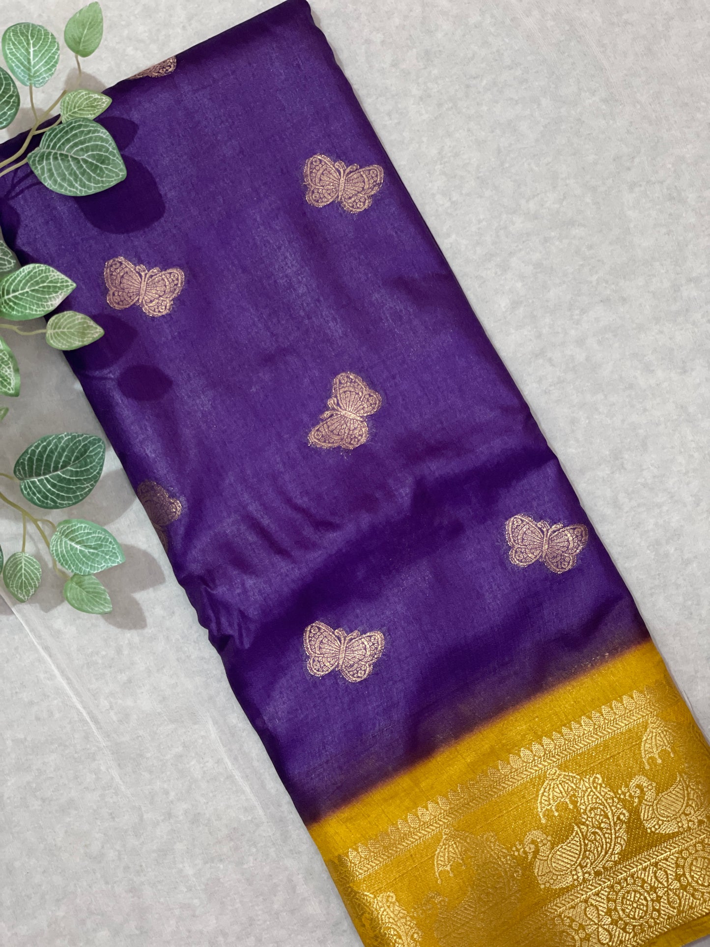 Butterfly Butta Banarasi Raw Silk Saree
