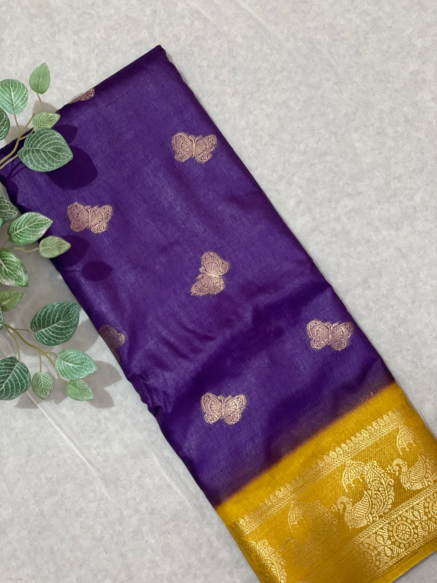 Butterfly Butta Banarasi Raw Silk Saree
