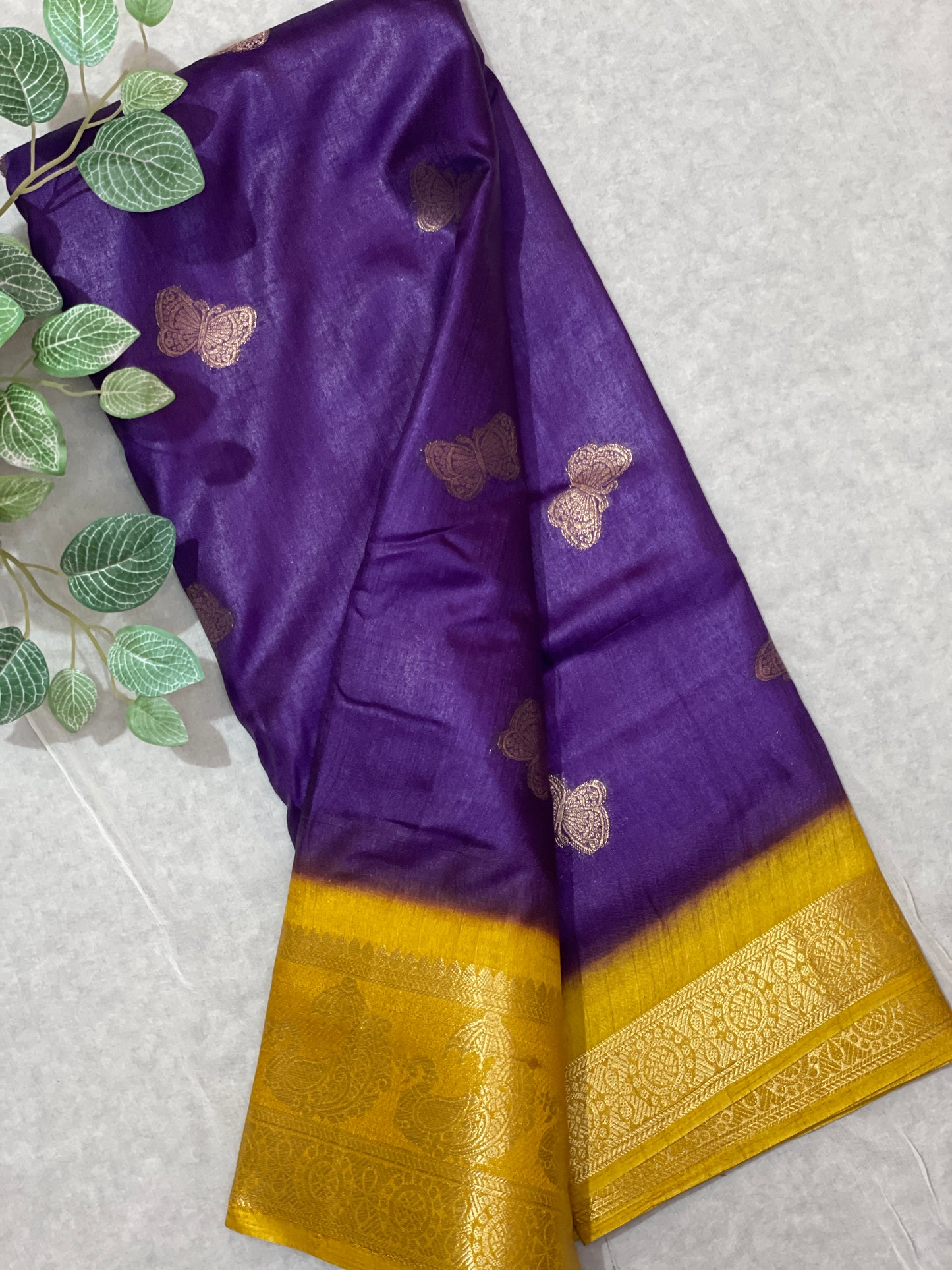 Butterfly Butta Banarasi Raw Silk Saree