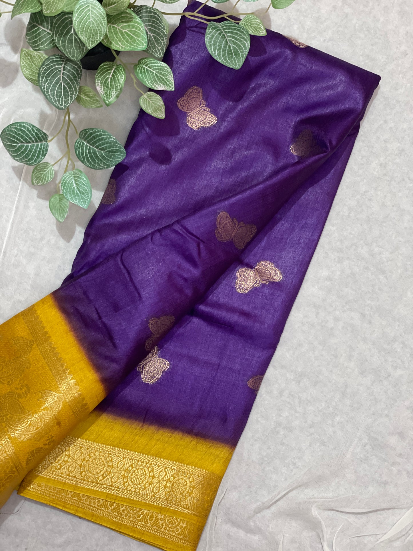 Butterfly Butta Banarasi Raw Silk Saree