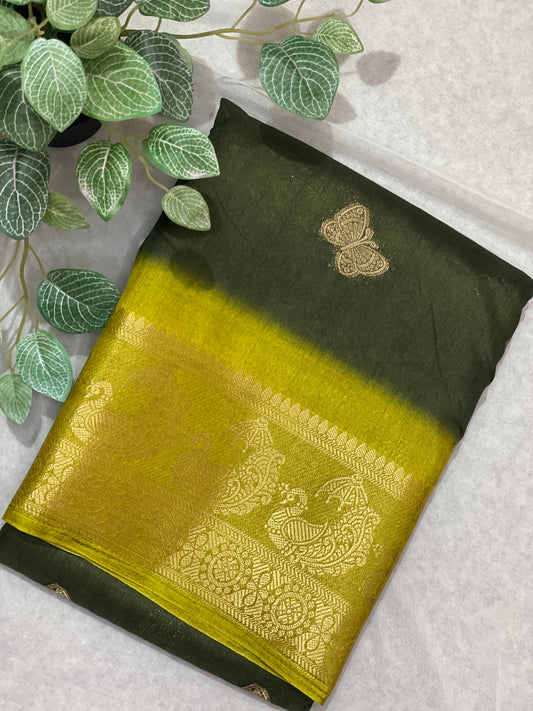 Butterfly Butta Banarasi Raw Silk Saree