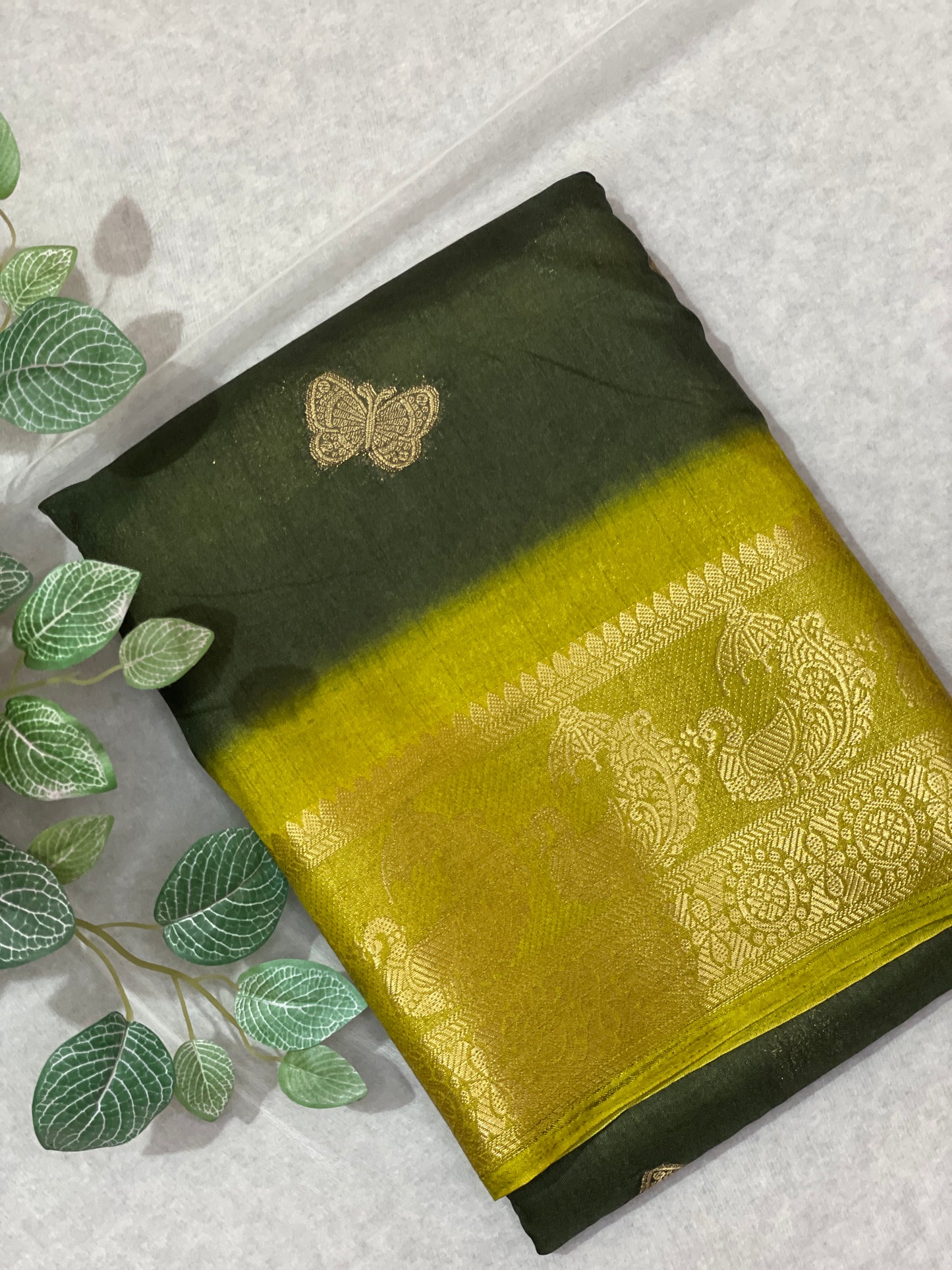 Butterfly Butta Banarasi Raw Silk Saree