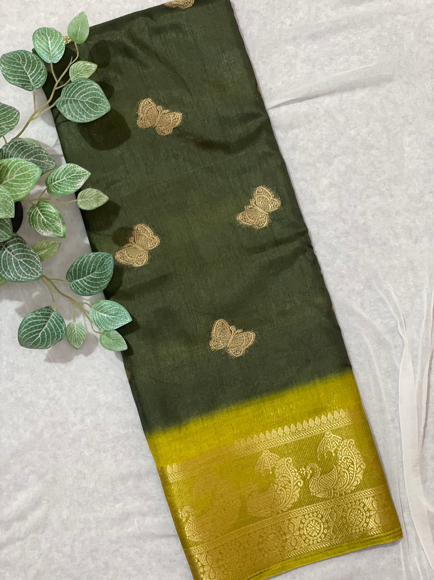 Butterfly Butta Banarasi Raw Silk Saree