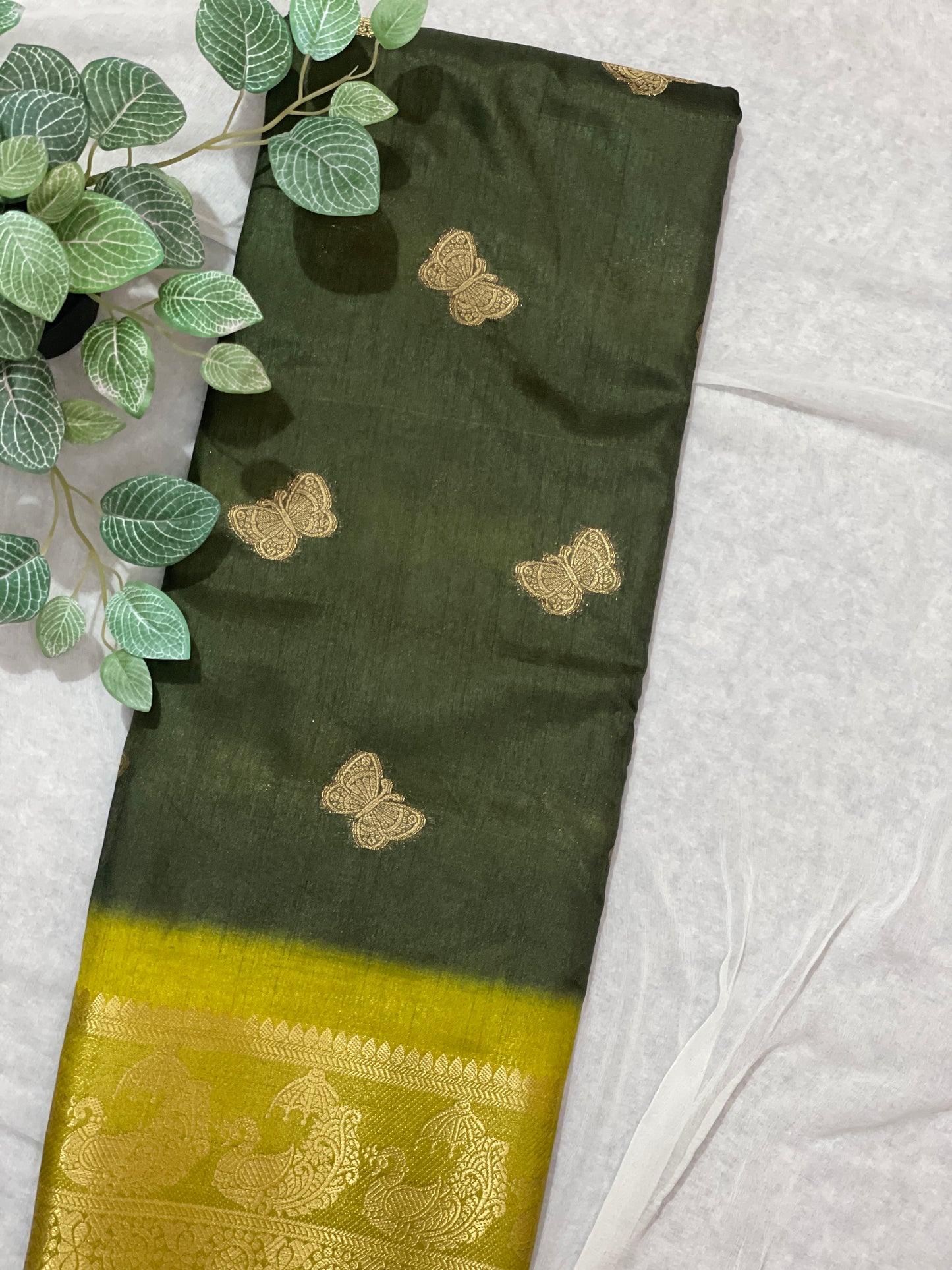 Butterfly Butta Banarasi Raw Silk Saree