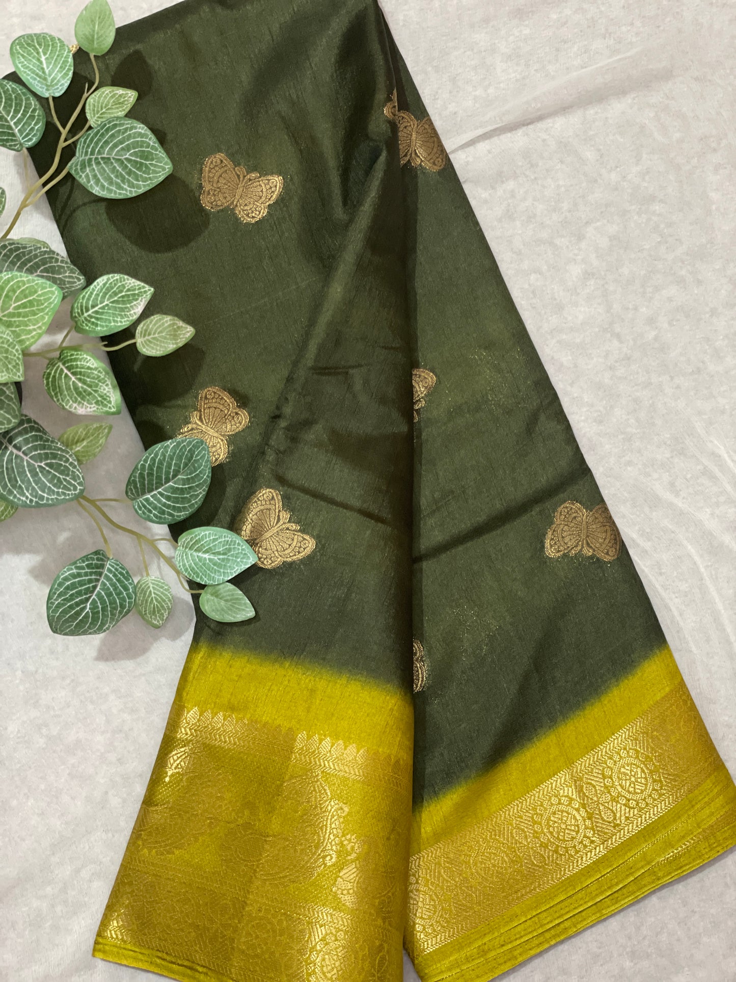 Butterfly Butta Banarasi Raw Silk Saree