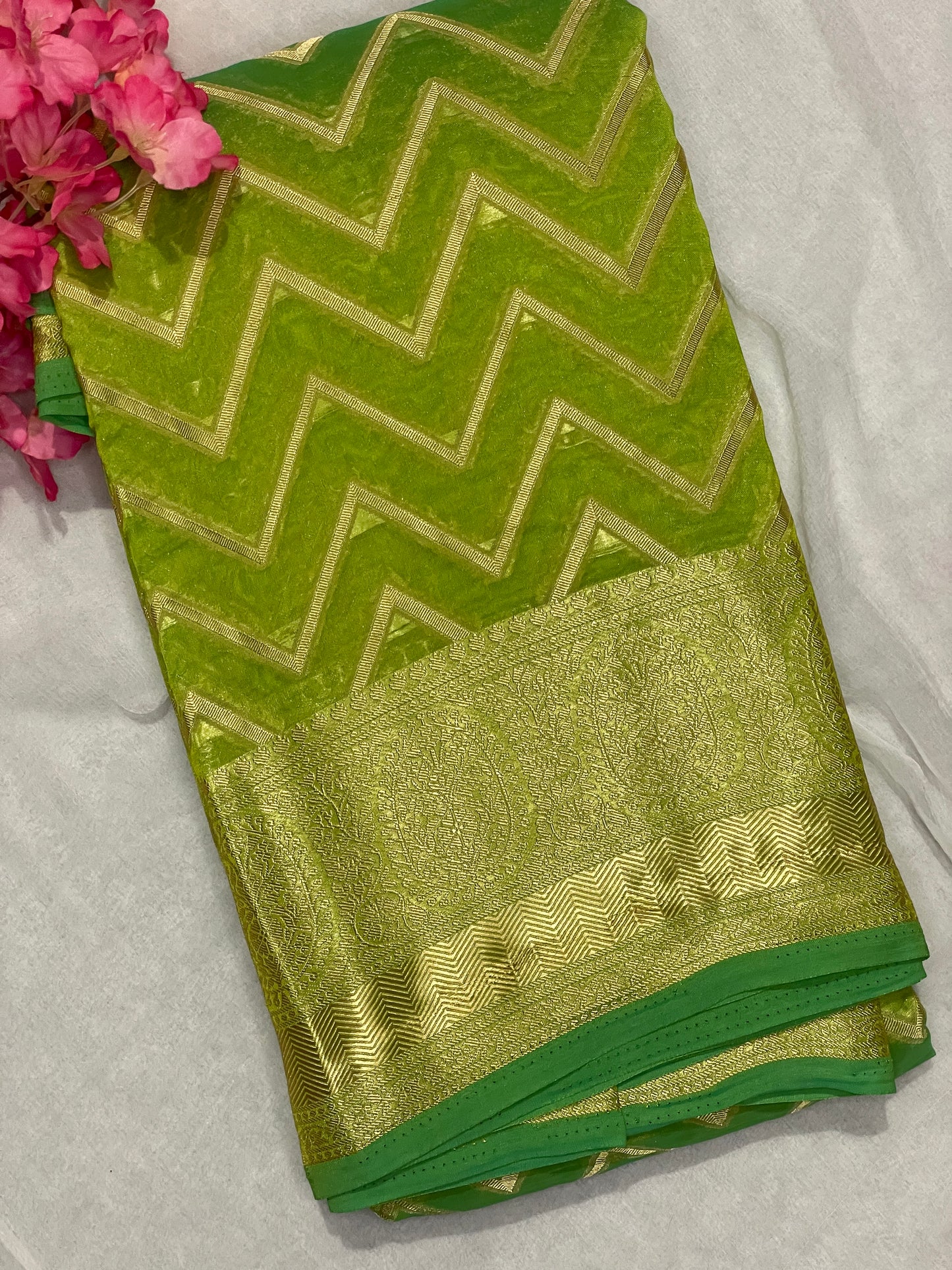 Chiffon Fancy Saree with Rich Pallu