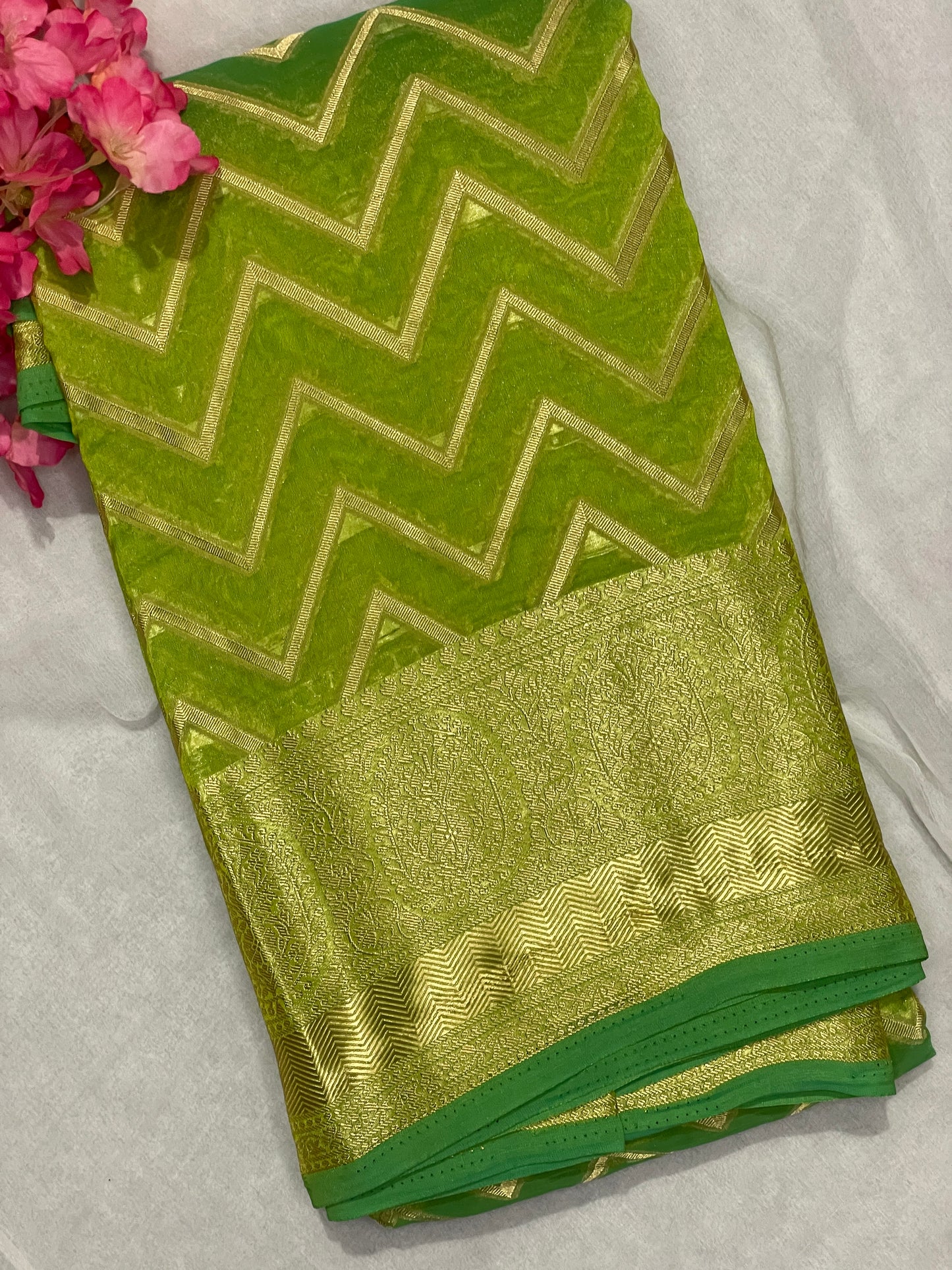 Chiffon Fancy Saree with Rich Pallu