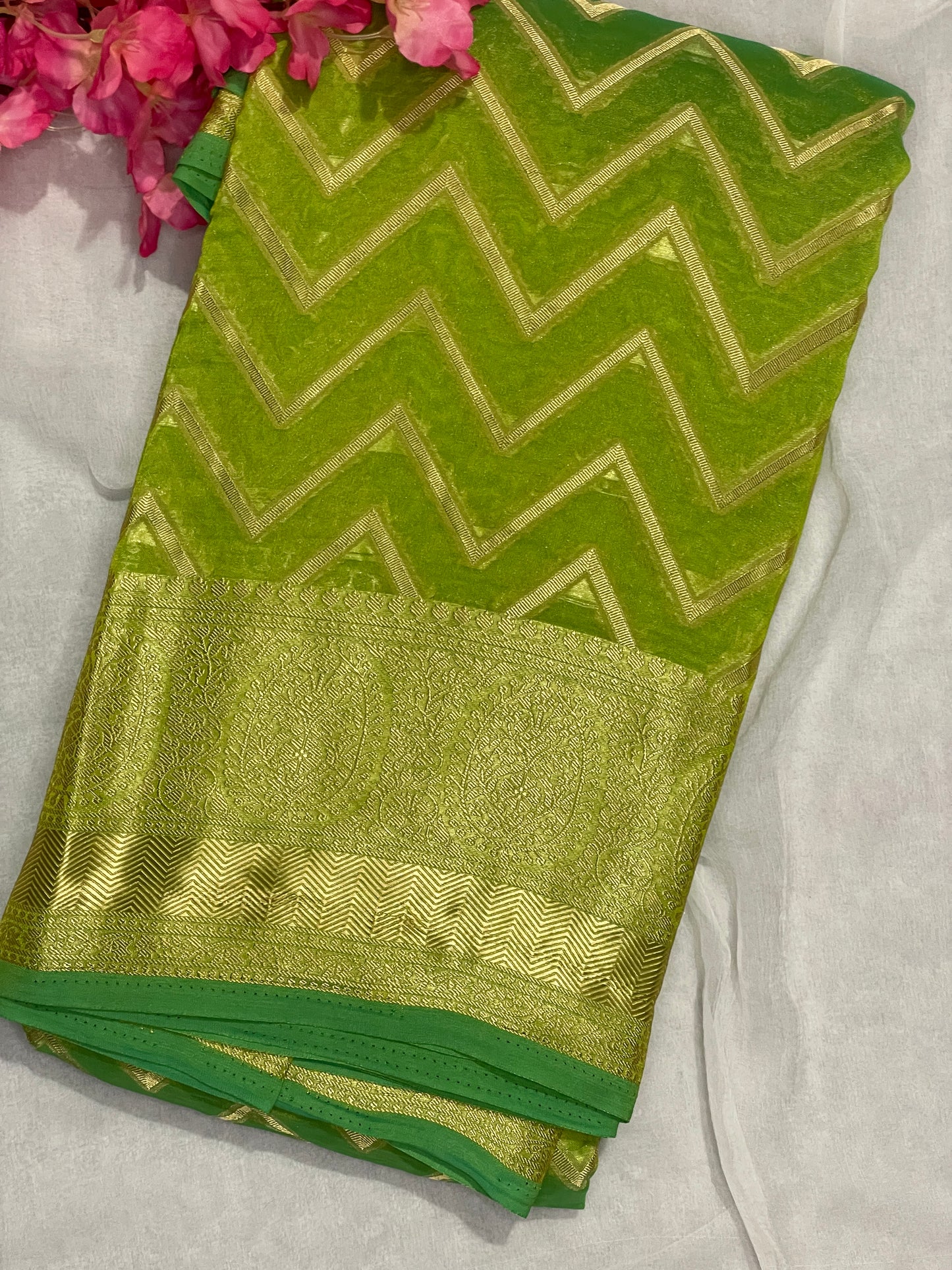 Chiffon Fancy Saree with Rich Pallu