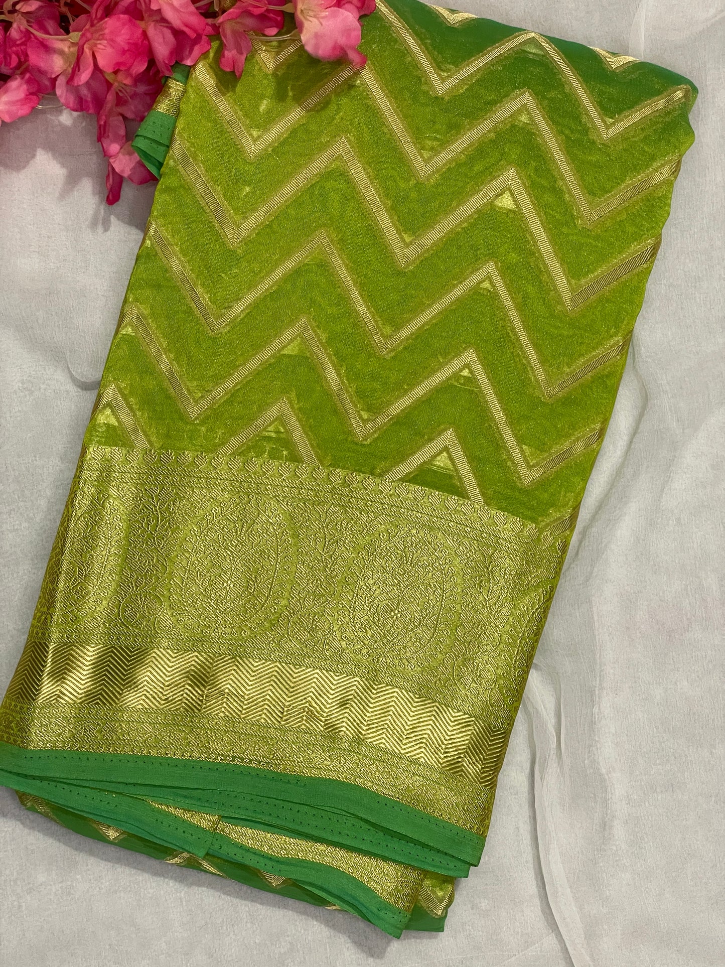 Chiffon Fancy Saree with Rich Pallu