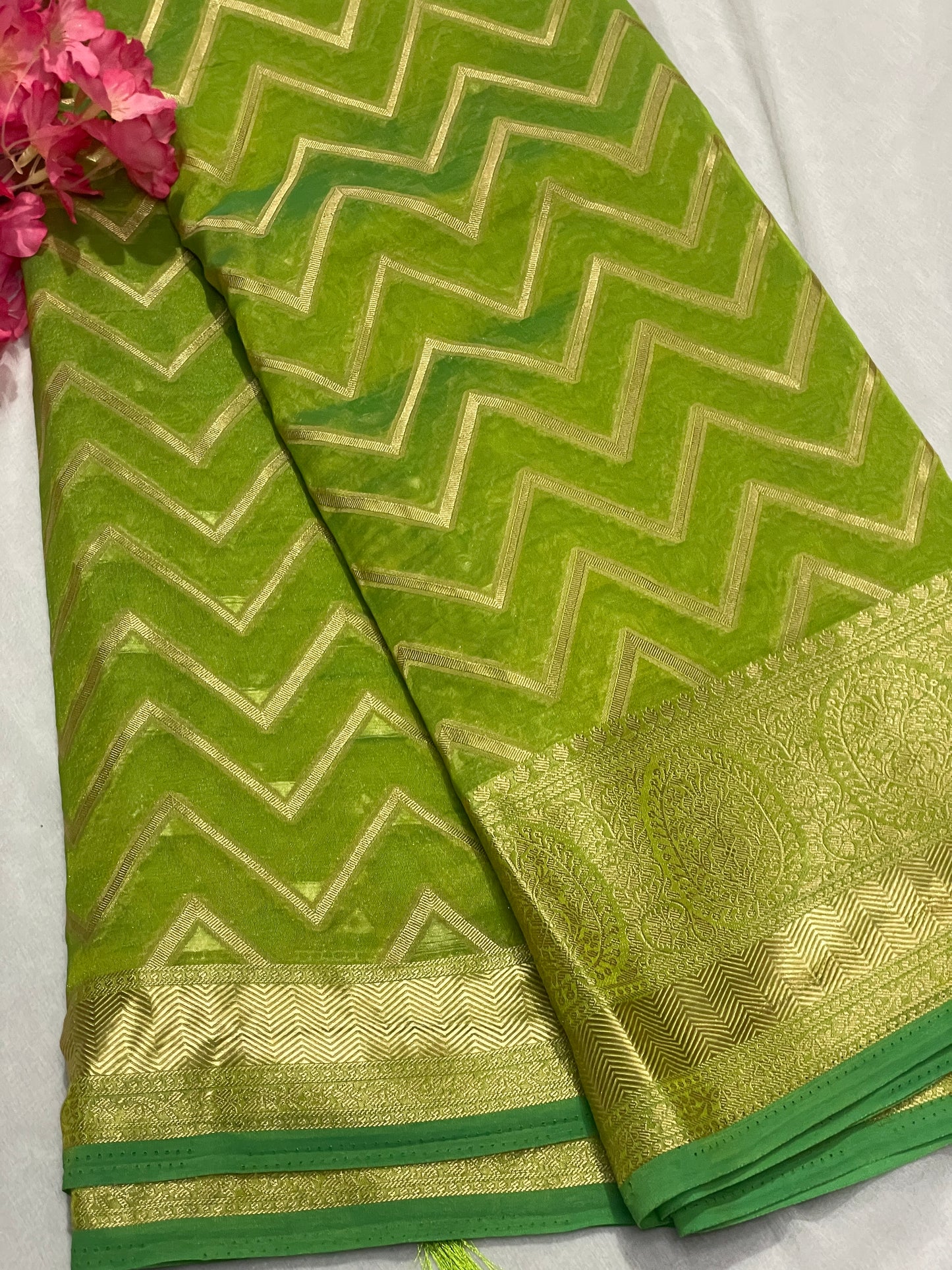 Chiffon Fancy Saree with Rich Pallu
