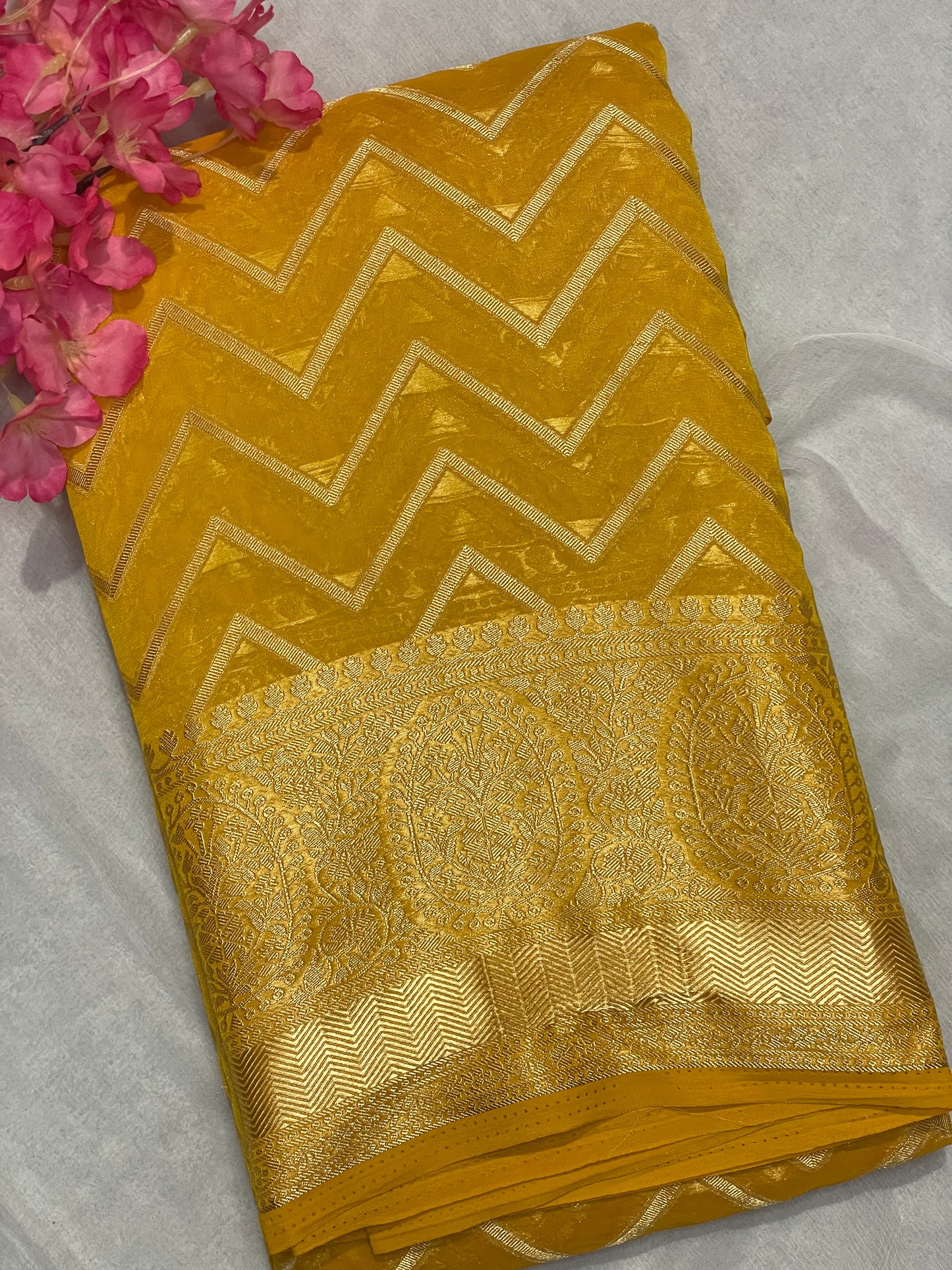 Chiffon Fancy Saree with Rich Pallu