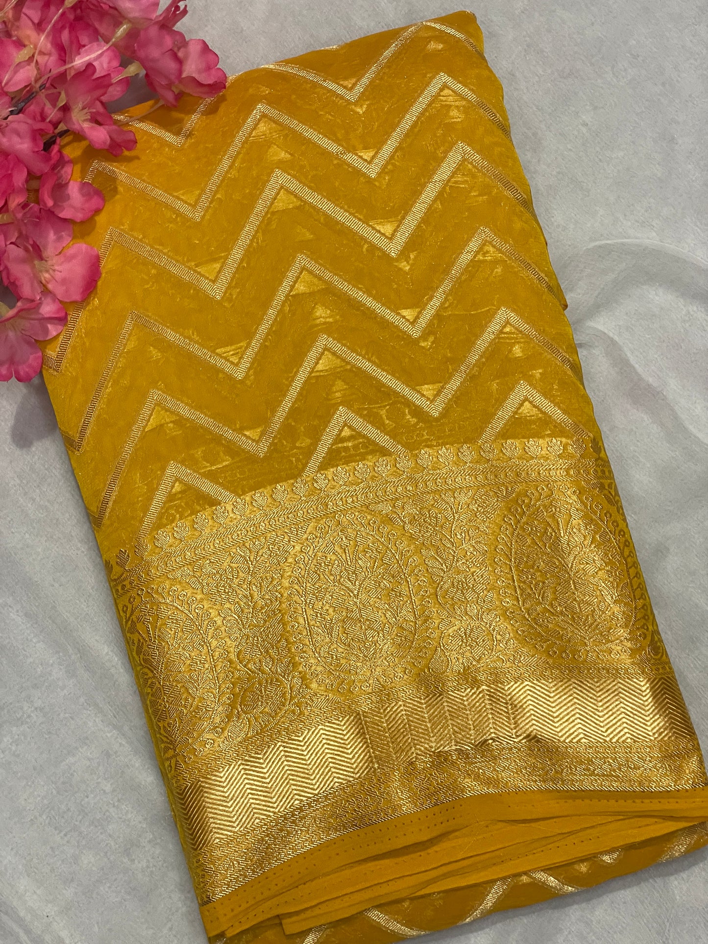 Chiffon Fancy Saree with Rich Pallu