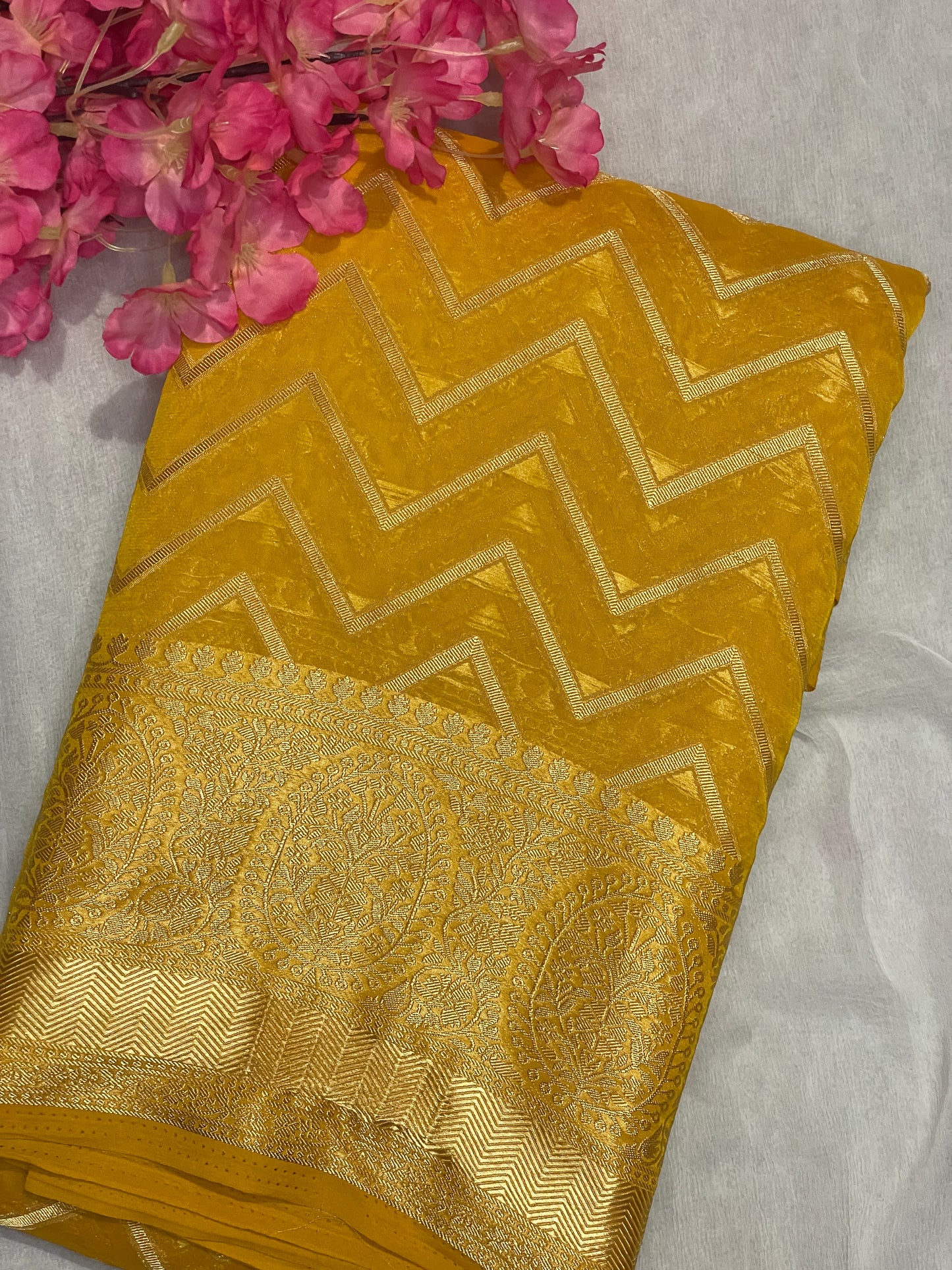 Chiffon Fancy Saree with Rich Pallu